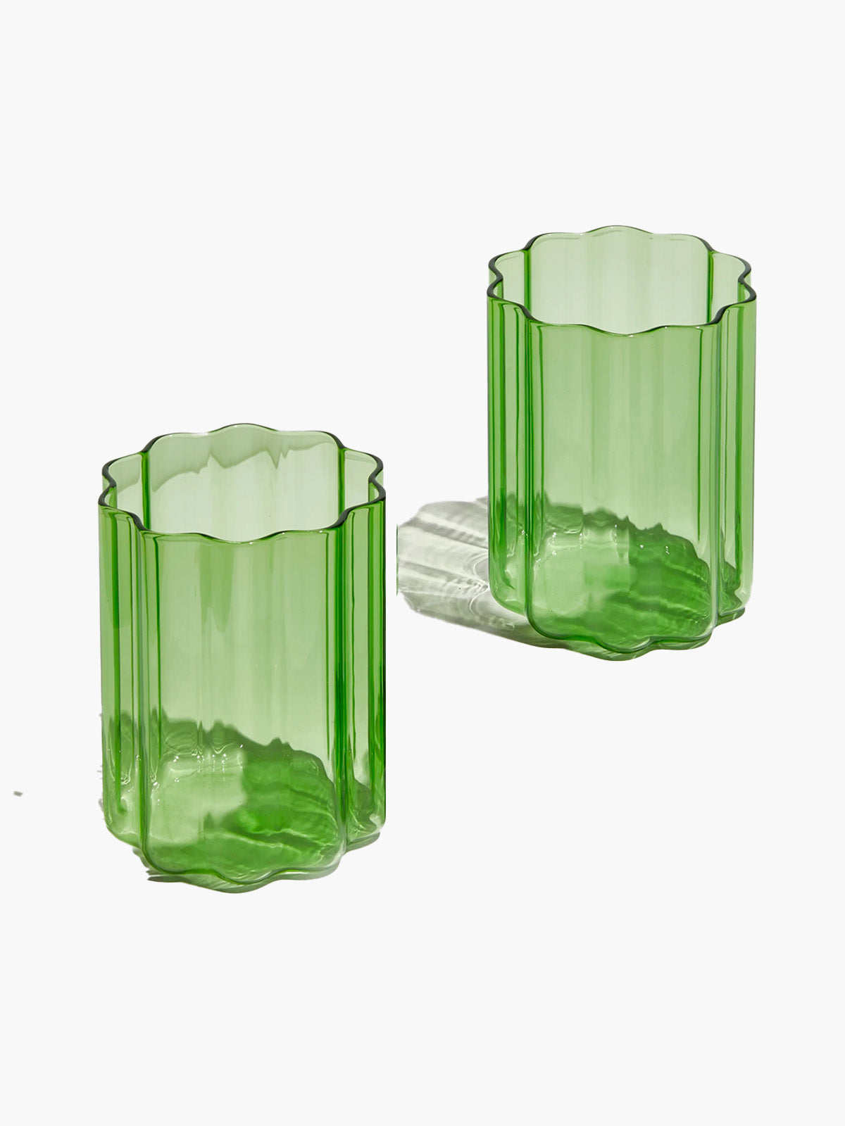 Wave Glasses (Set of 2) - Green
