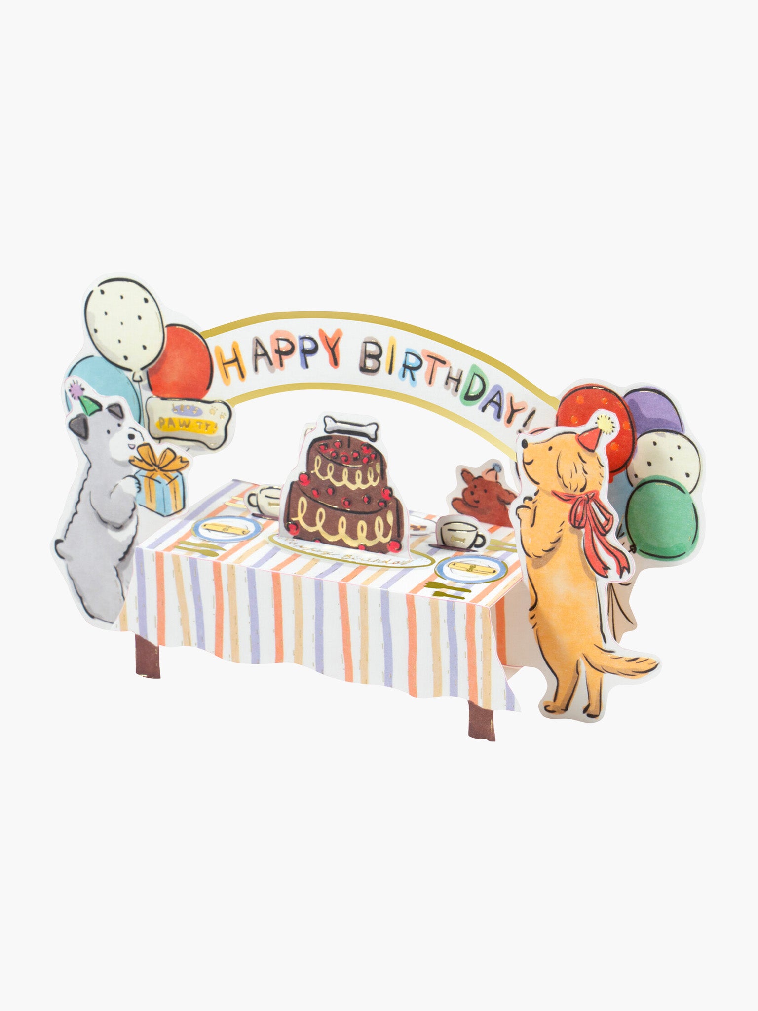 Birthday Table Pop-Up Card - Dogs