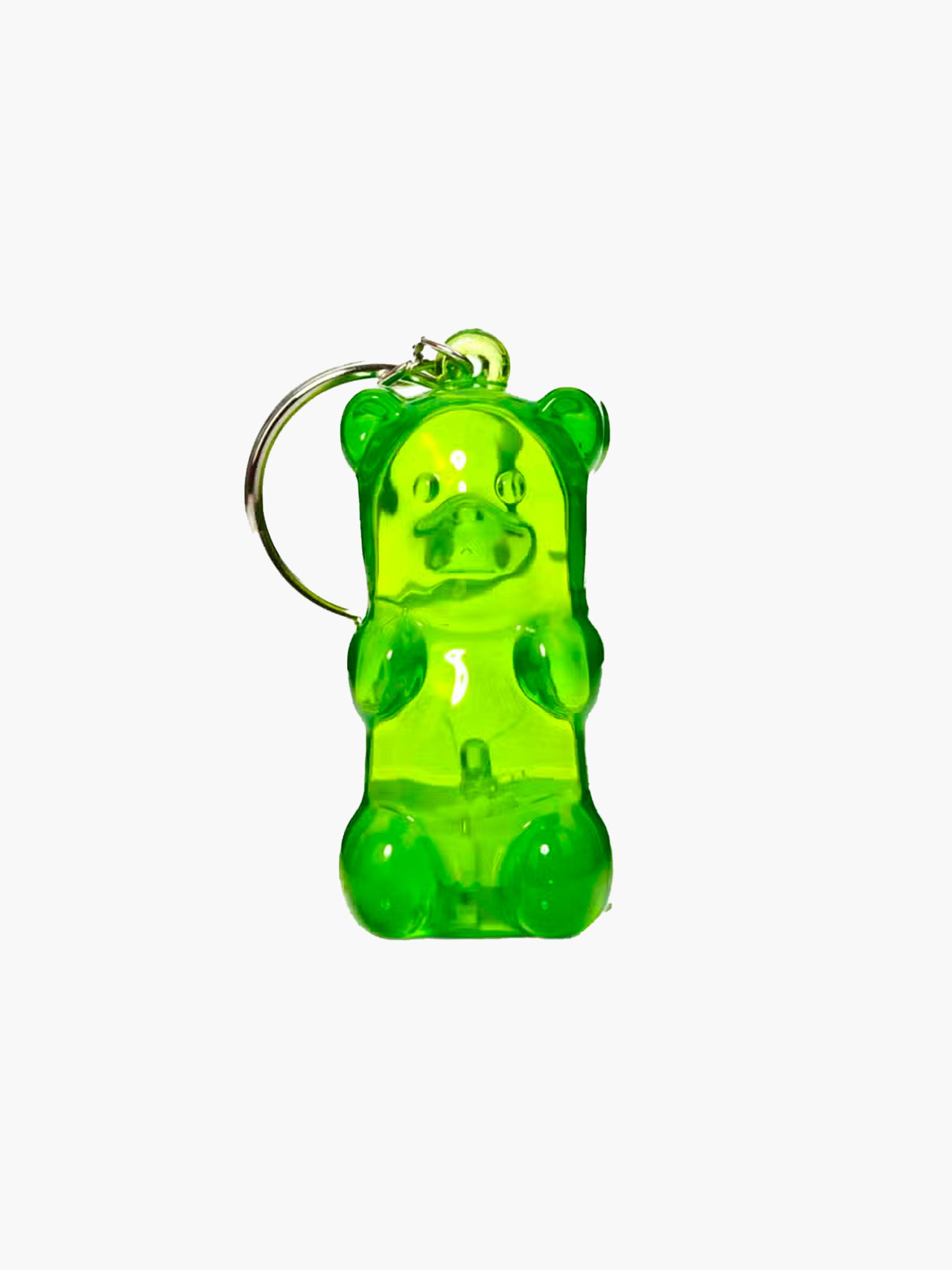 Gummy Bear Squeezable Light-Up Keychain - Green