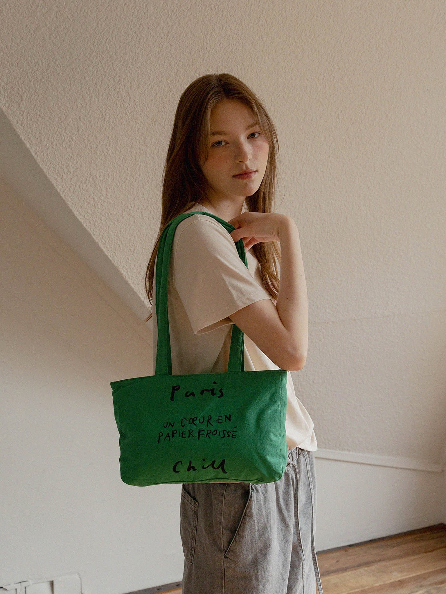 Paper Heart Puffer Bag - Green – Hands