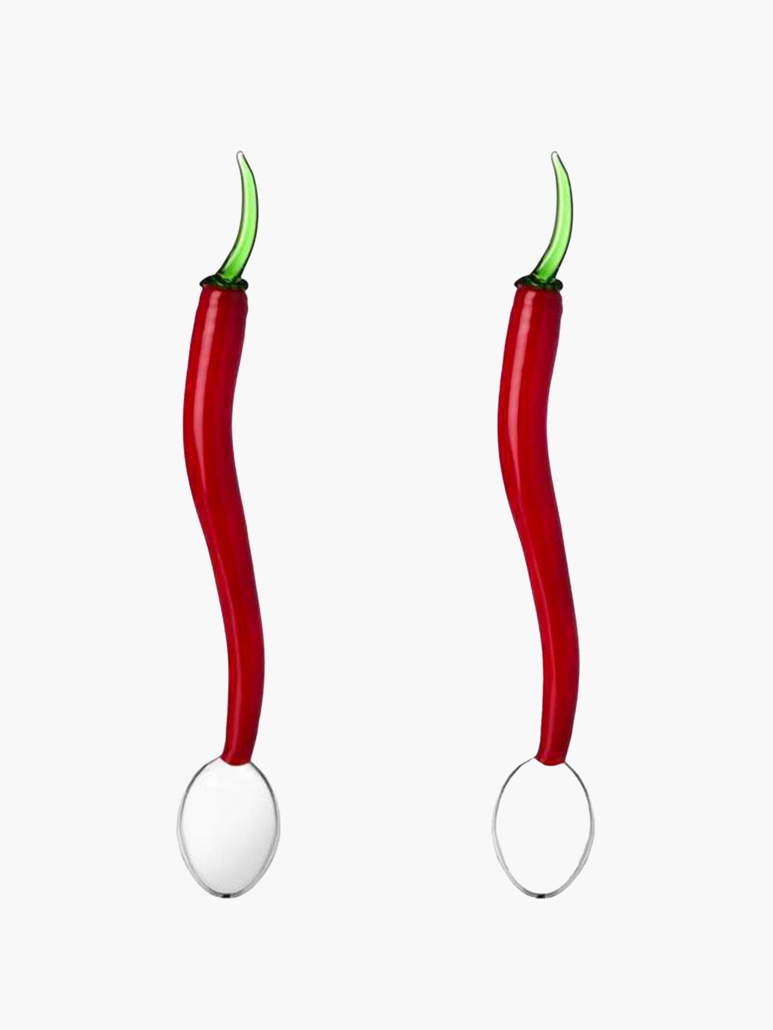 Glass Chilli Spoons - Set of 2
