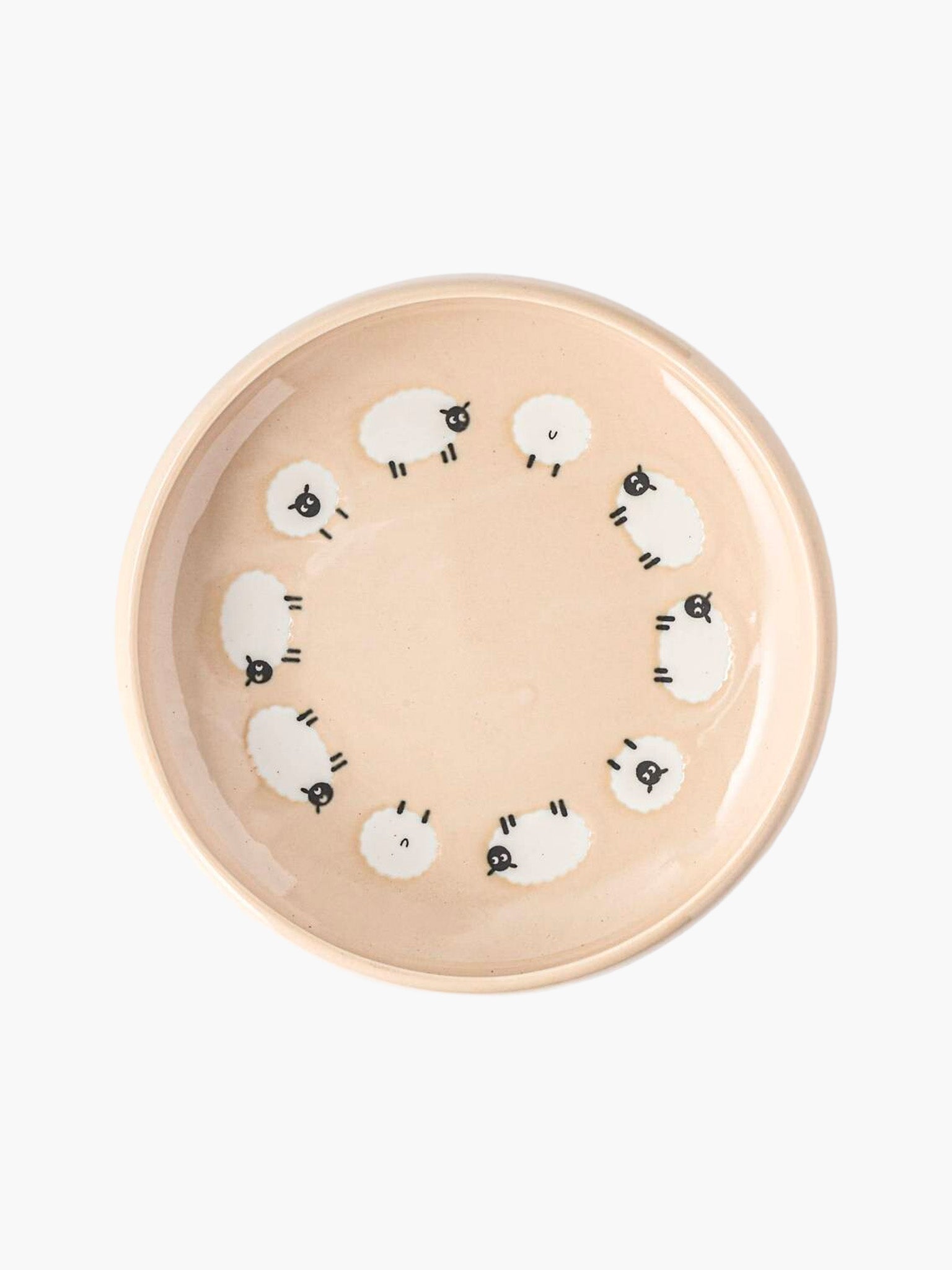 Gentle Lullaby Deep Plate (17cm) - Beige Sheep