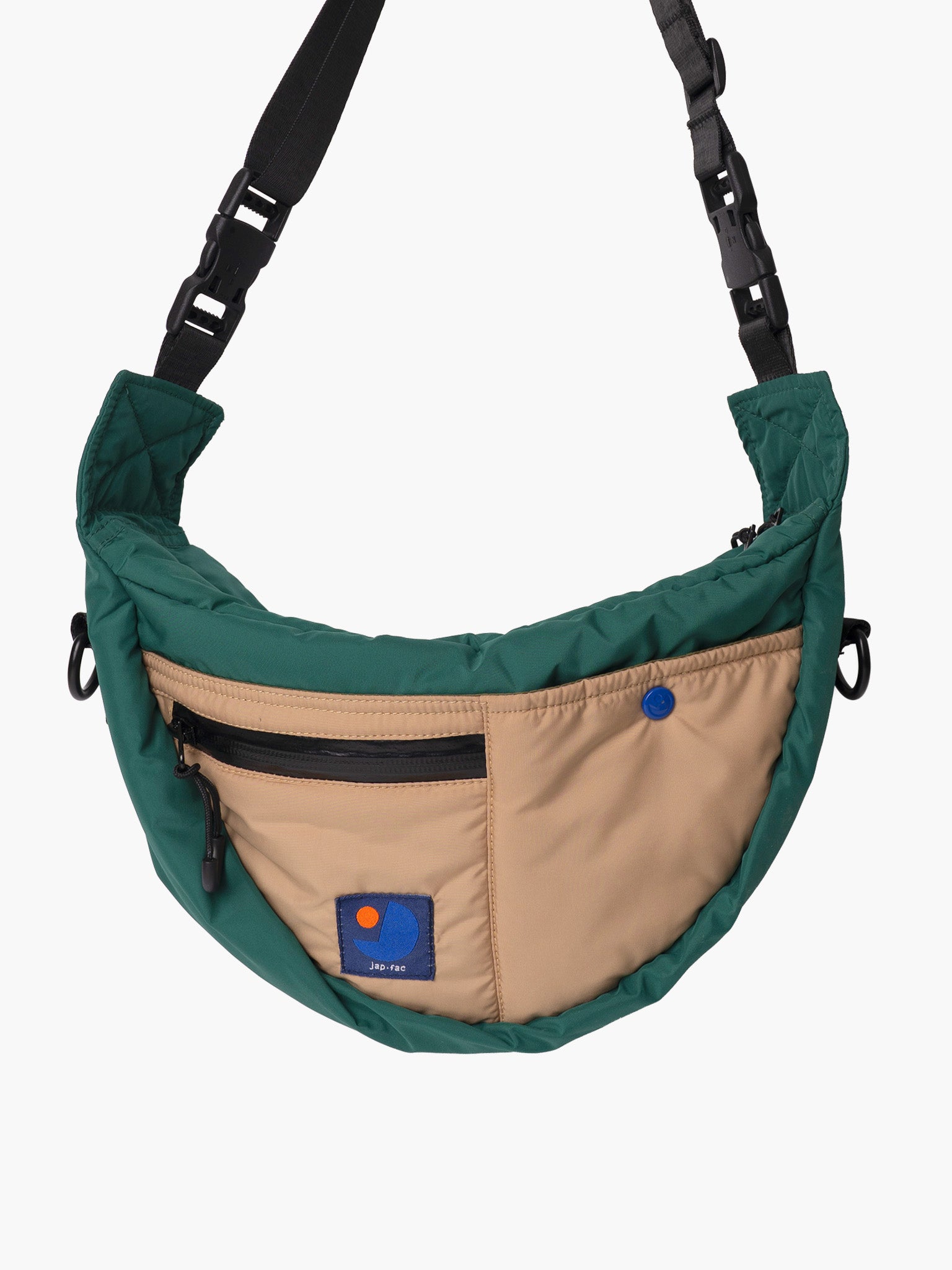 Half Moon Bag - Green & Beige