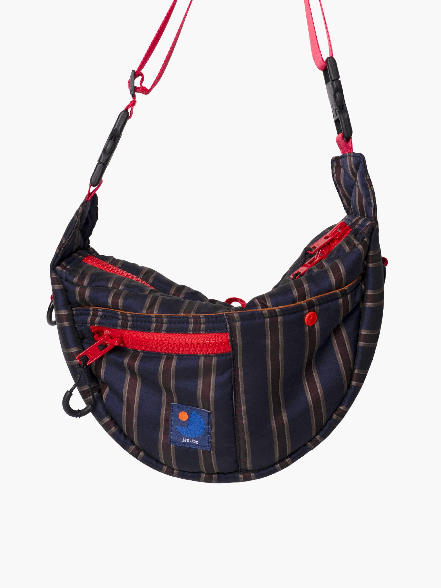 Half Moon Bag - Navy & Red Stripe
