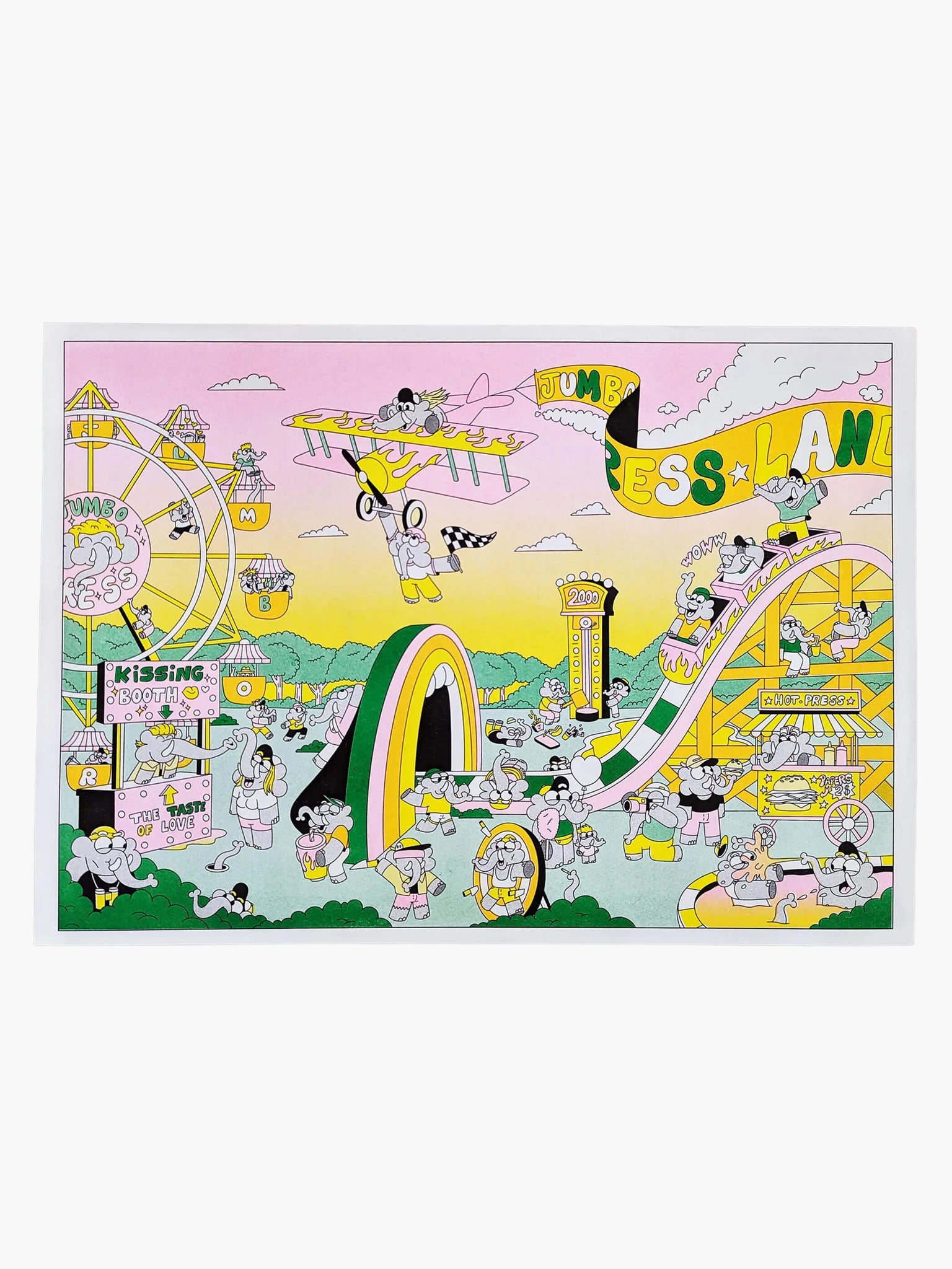 Jumbo Press Land by Alexandre Nart - Risograph Print (A3)