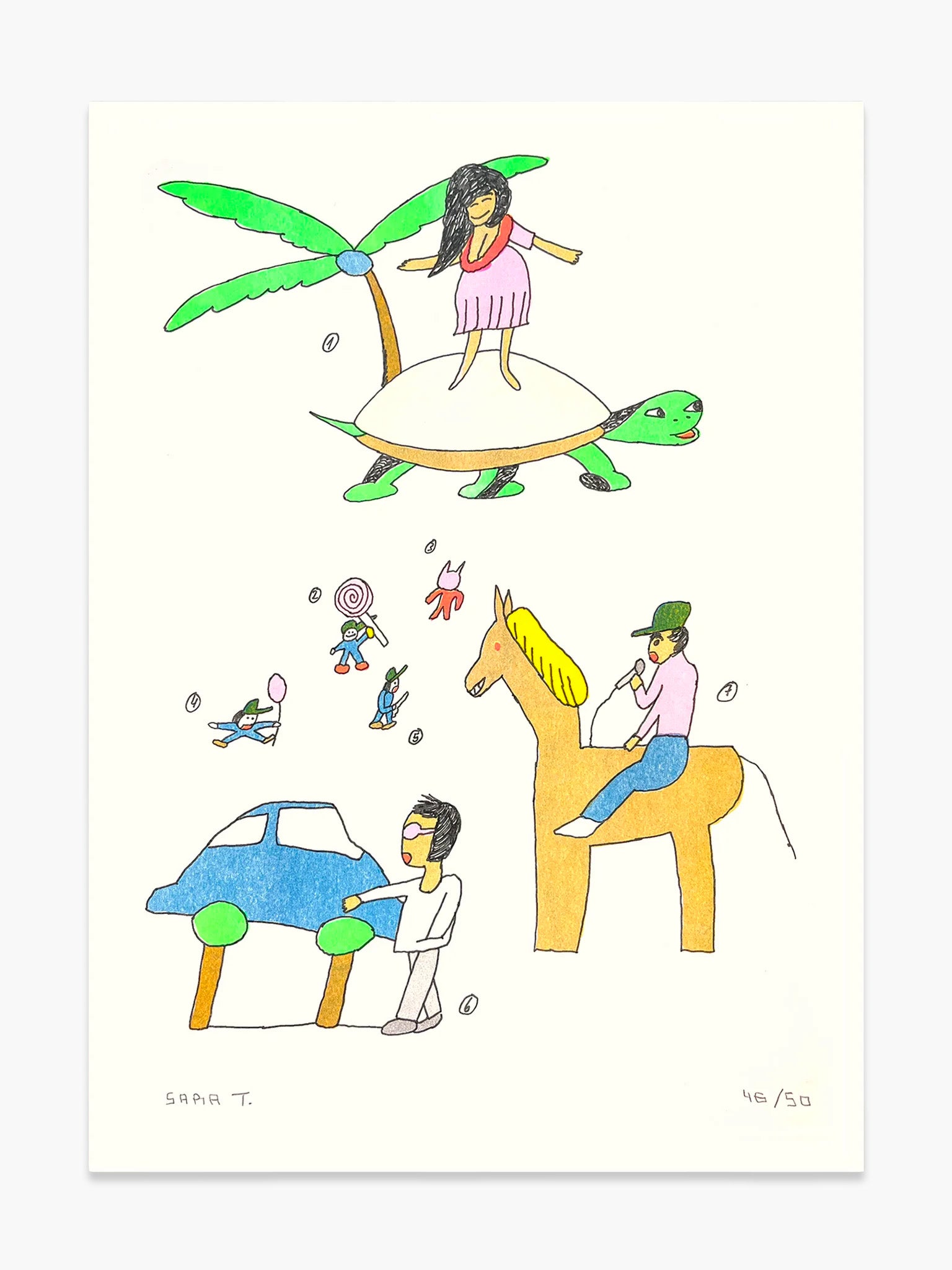 A Good Day Out by Sara Tormenta - Risograph Print (A3) (Limited Edition)