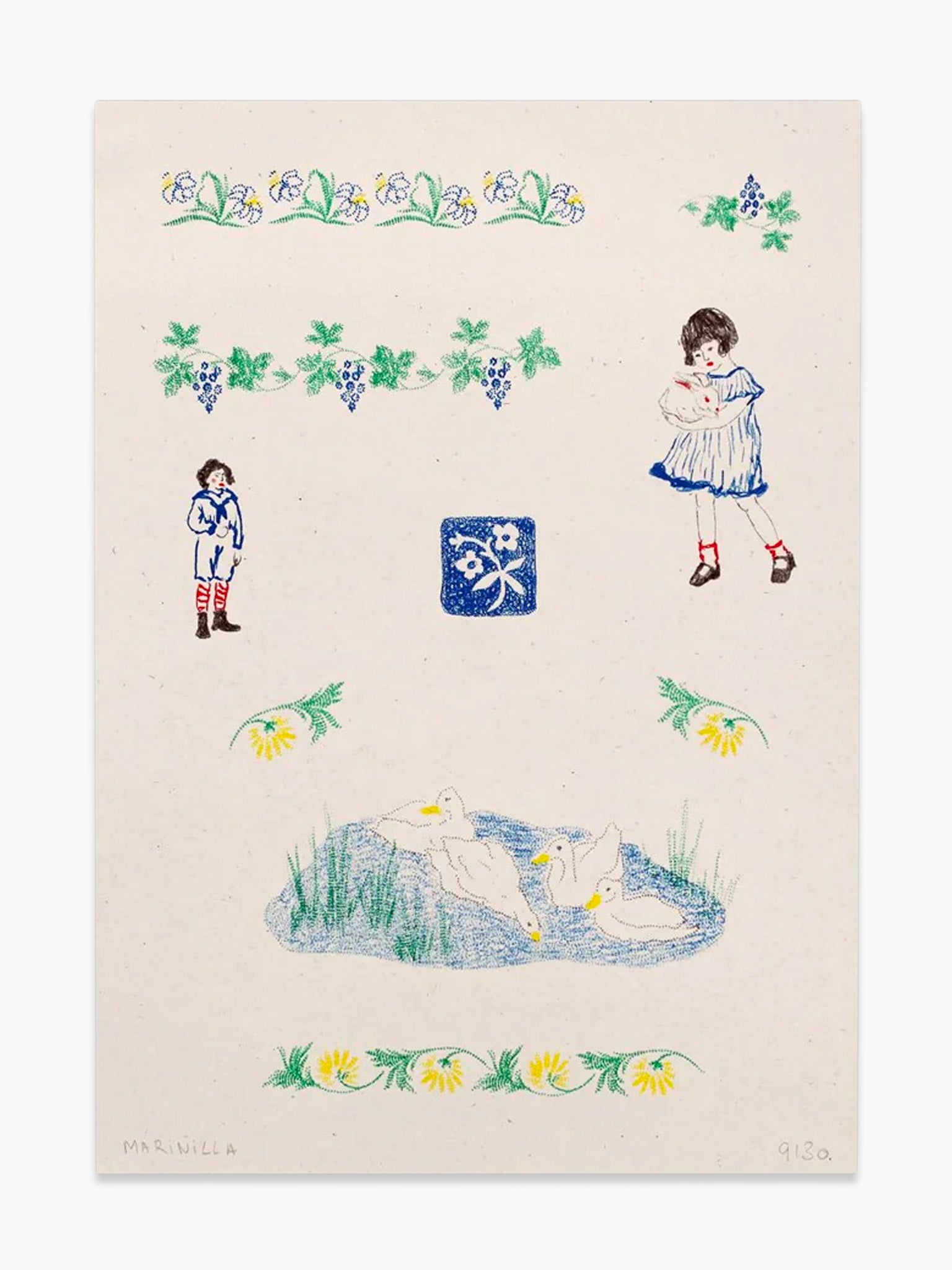 Spring by Marinilla - Risograph Print (A4) (Limited Edition)