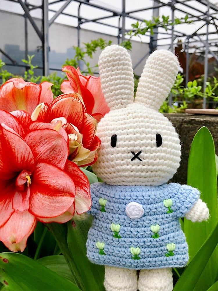 miffy crochet dress Miffy handmade and her Delft Blue dress @dewinkelvannijntje #miffy #nijntje #winkelvannijntje #shop #shopping #amsterdam #dickbruna #dutch #justdutch #handmade #crochet #crocheting #embroidery #embroidered #thenetherlands