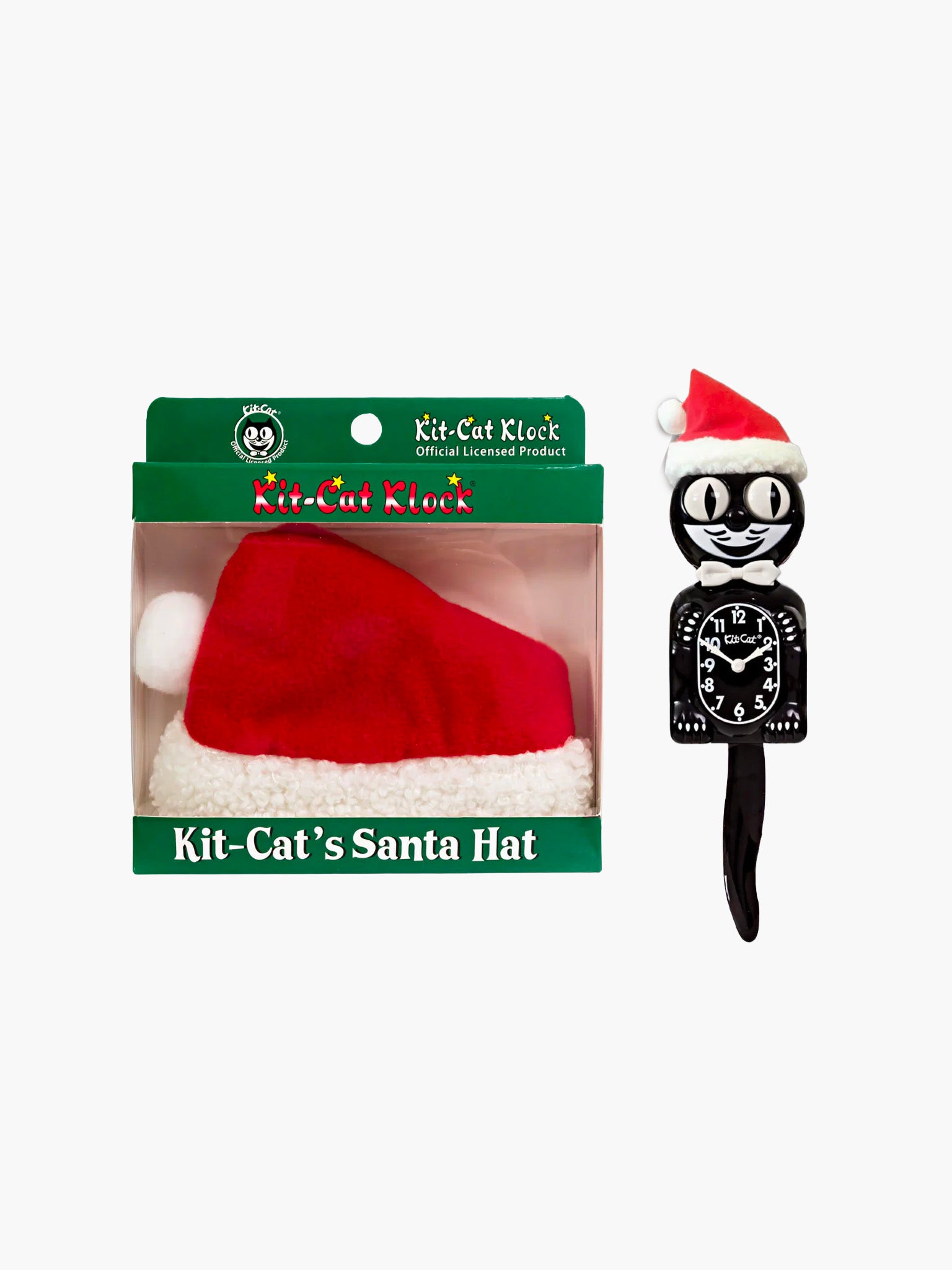 Kit Cat Klock - Santa Hat Decoration