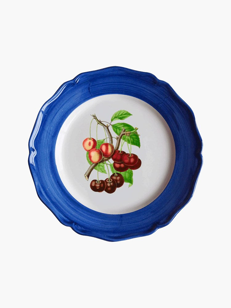 Botanicals Plate - Cherries on Blue (21cm)