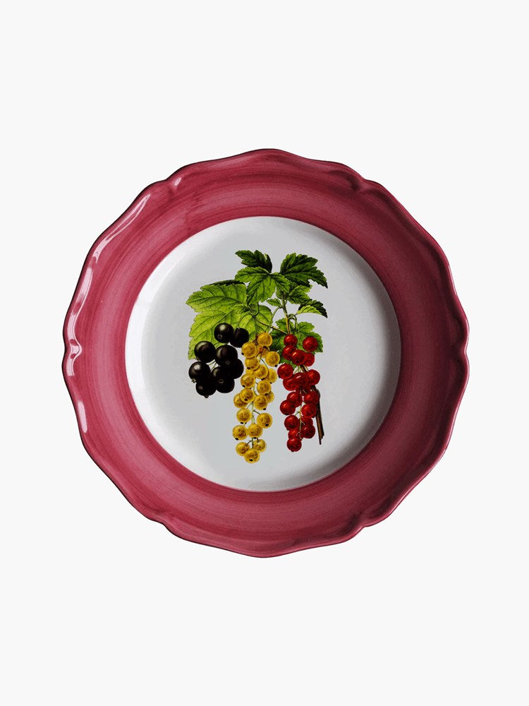 Botanicals Plate - Grapes on Burgundy (21cm)