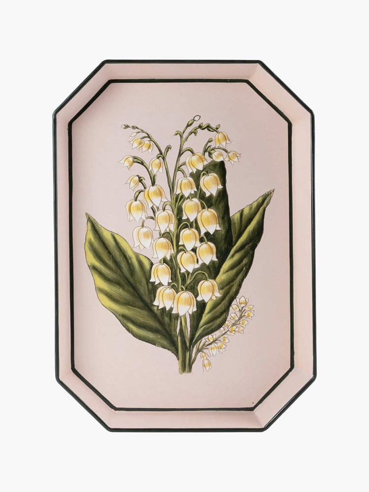 Hand-painted Iron Tray - Lily of the Valley