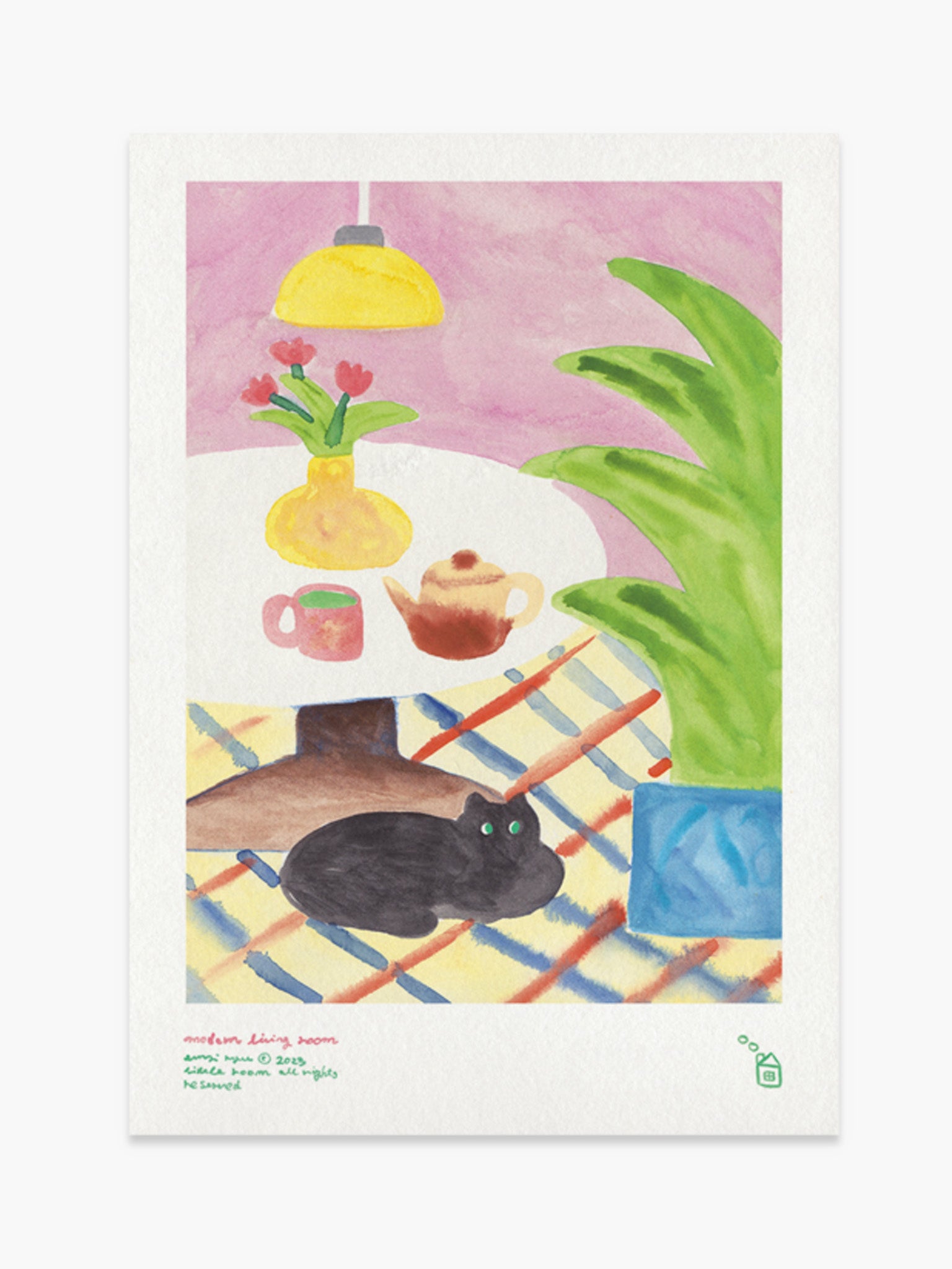 Modern Living Poster by little room - A3