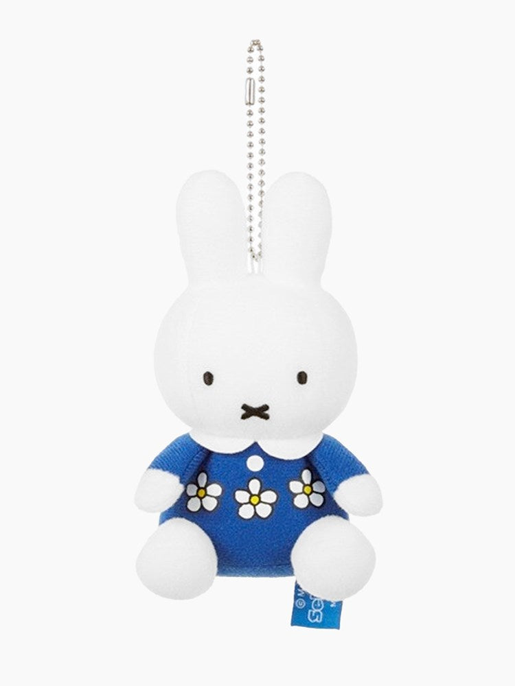 Plush Miffy Keychain - Blue Flowers