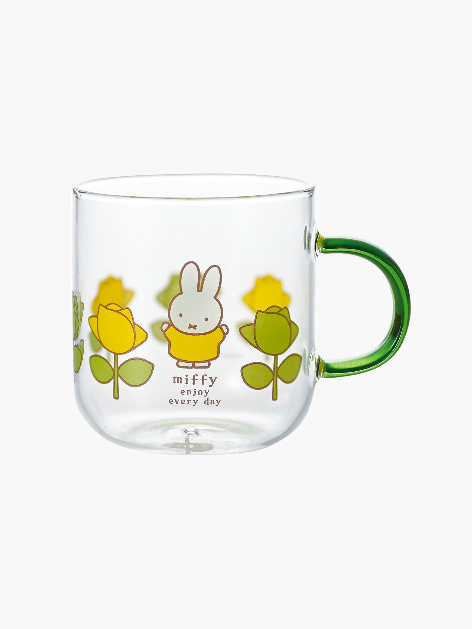 Miffy Glass Mug - Green Rose