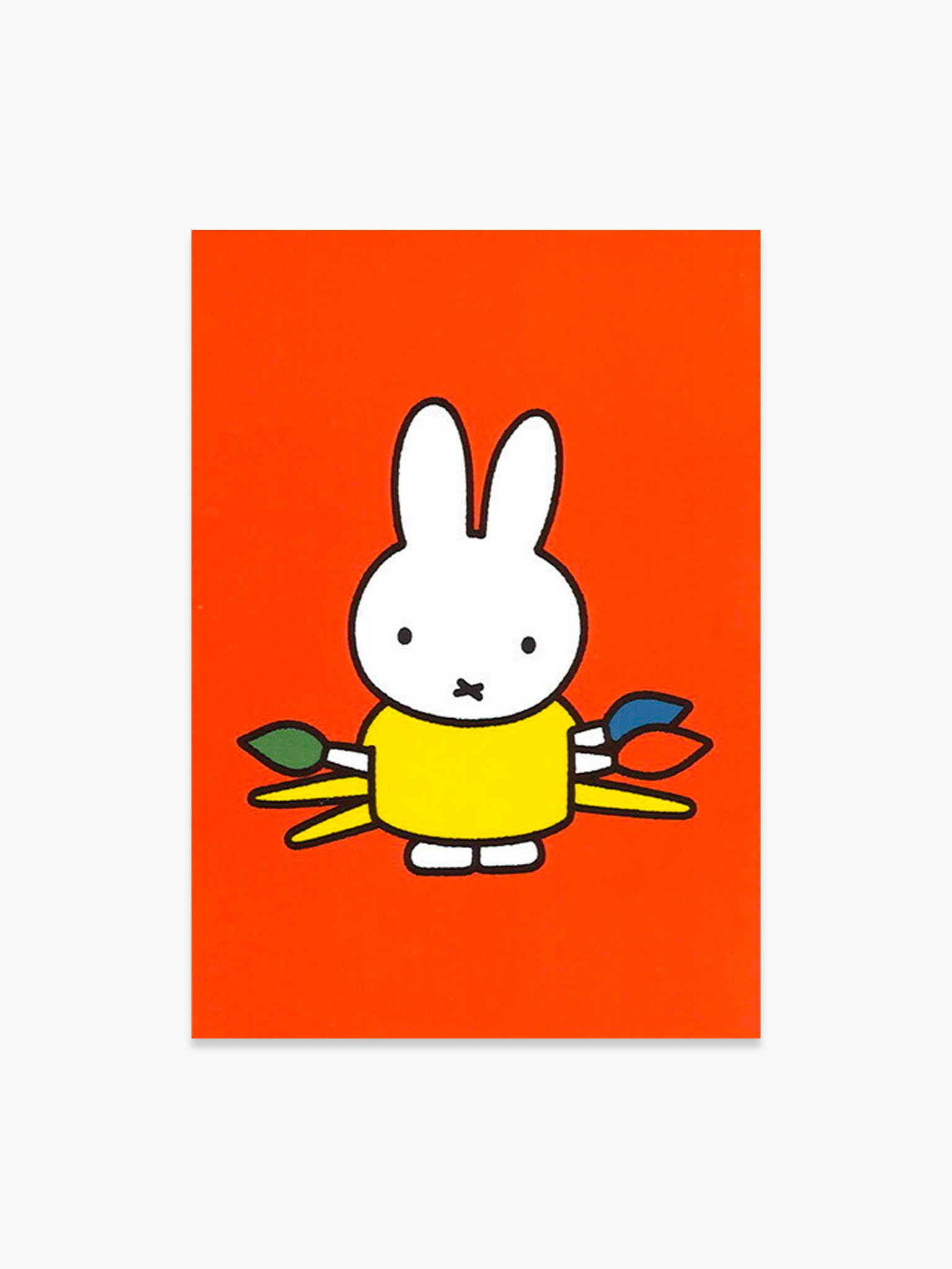 Miffy Postcard - Paintbrushes