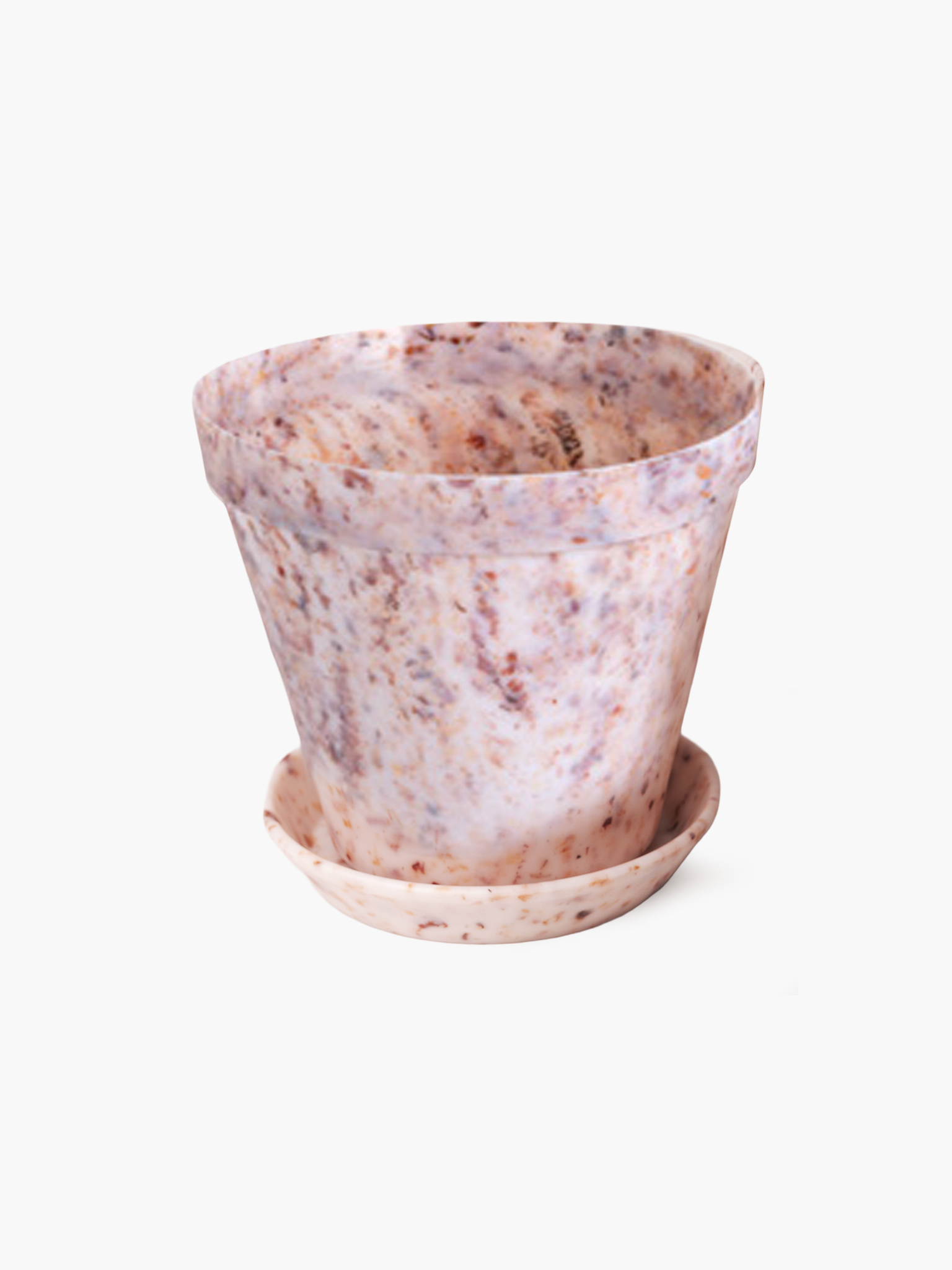 Planter Pot with Saucer - Milk Speckle (12cm)