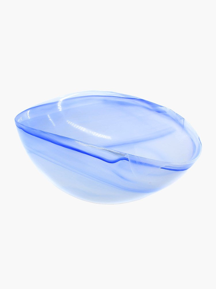 Murano Iris Arched Bowl (22cm) - Marine Blue