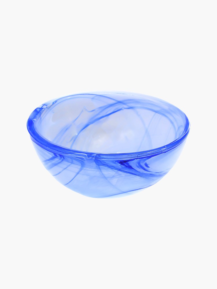 Murano Iris Glass Bowl (16cm) - Marine Blue