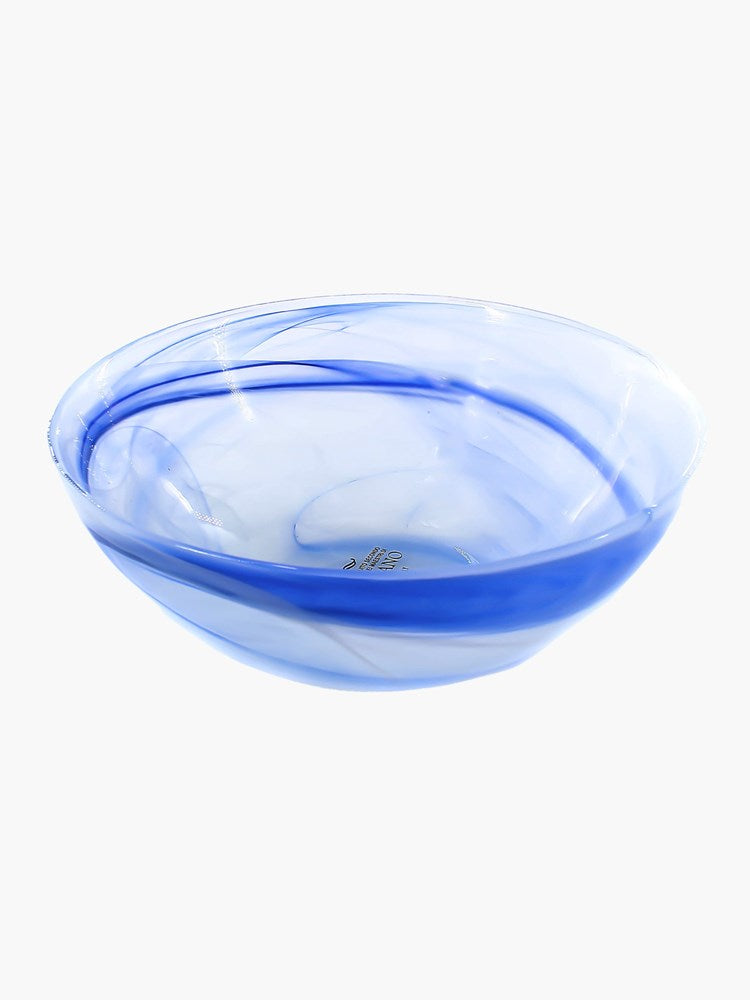 Murano Iris Glass Bowl (20cm) - Marine Blue