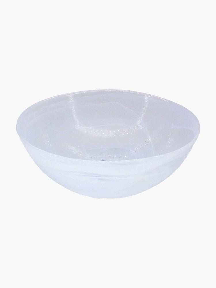 Murano Iris Glass Bowl (20cm) - White