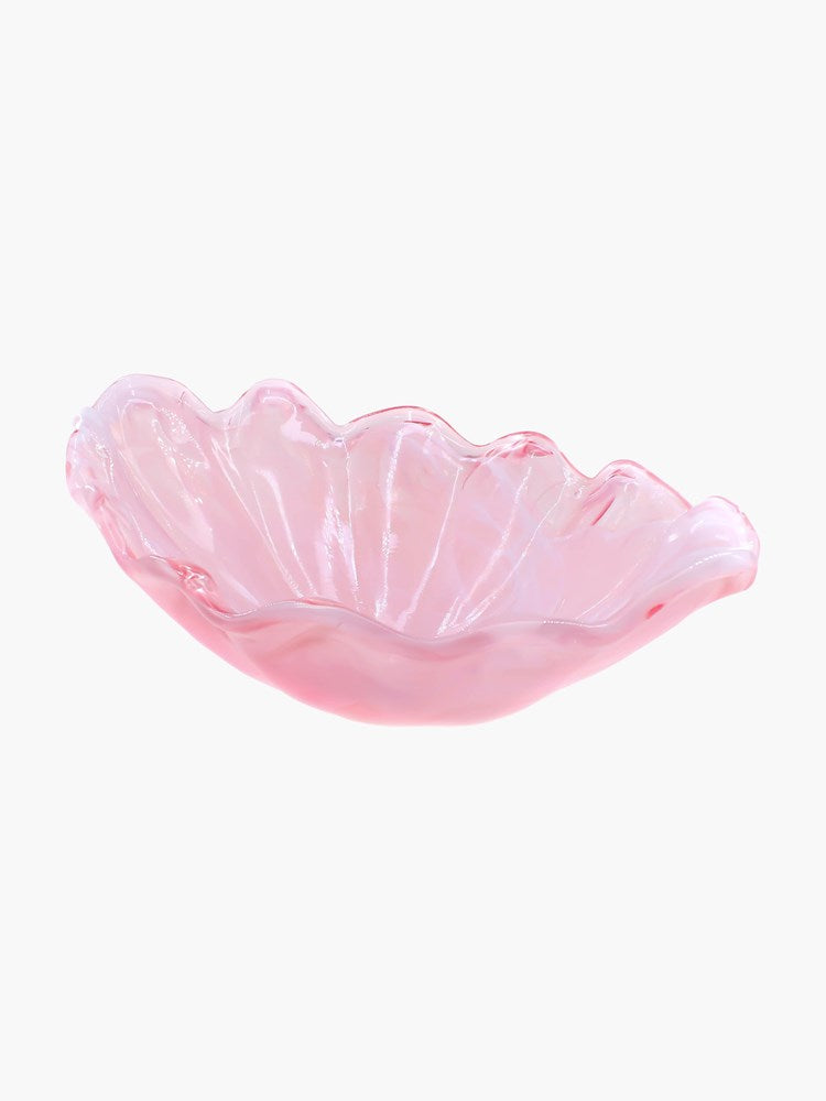 Murano Wavy Barchetta Bowl (27cm) - Pink