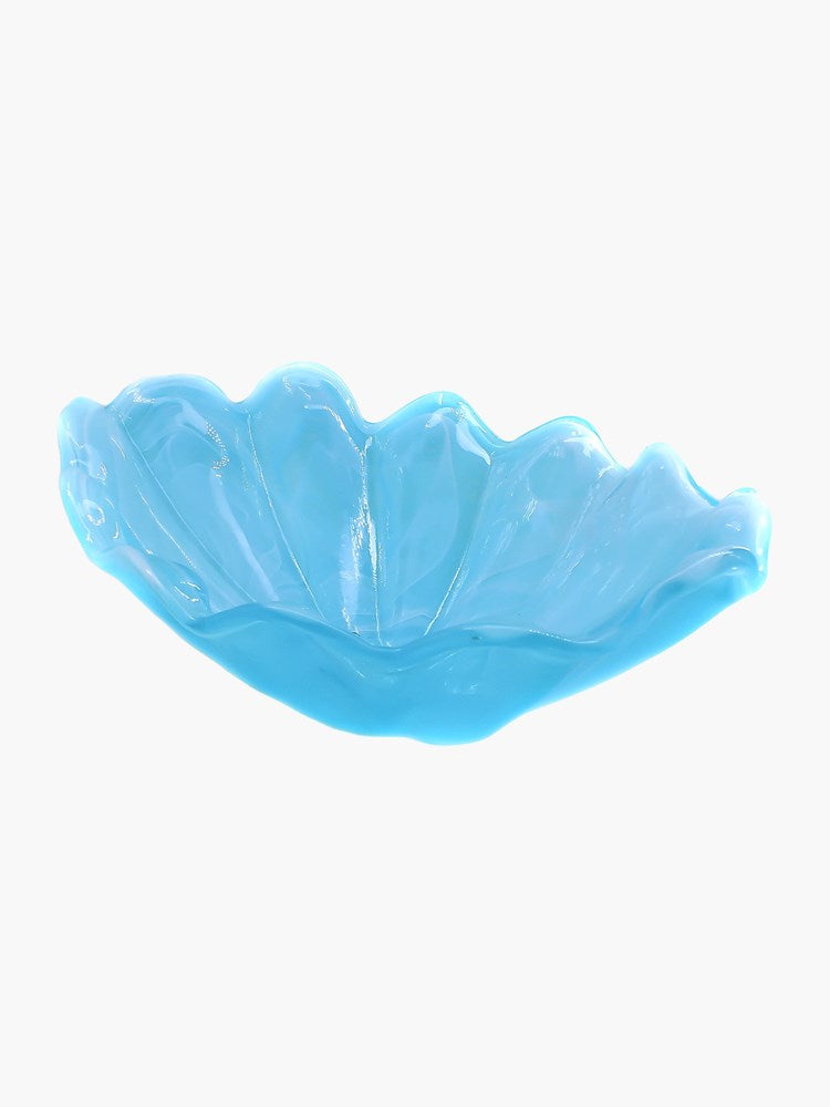 Murano Wavy Barchetta Bowl (27cm) - Sky Blue