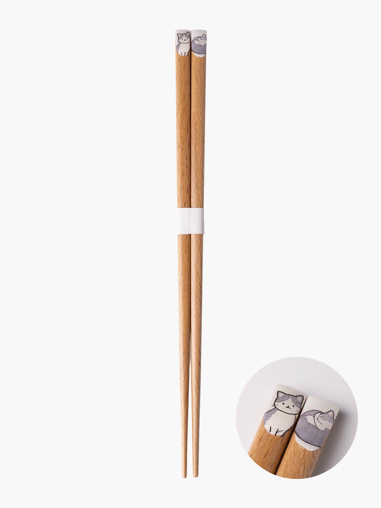 Nyanmonite Cat Chopsticks - Grey & White