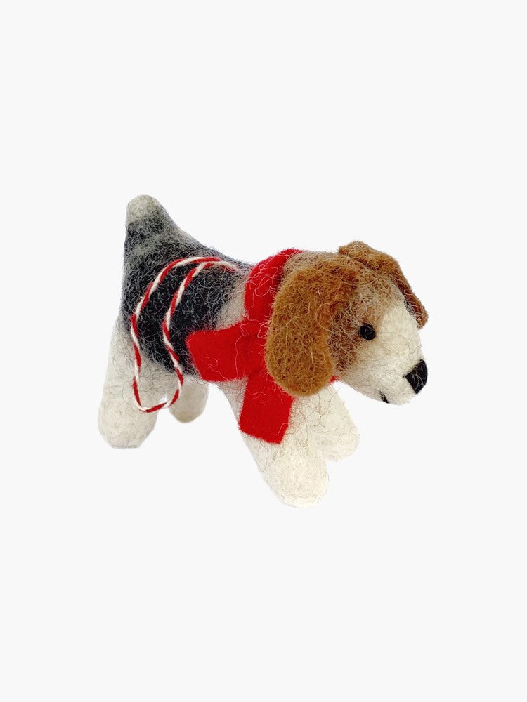Dog in Scarf Felt Ornament