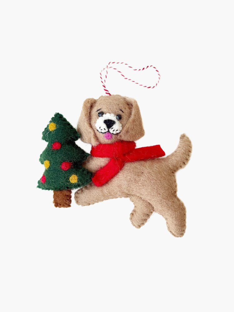Doggy Christmas Tree Felt Ornament