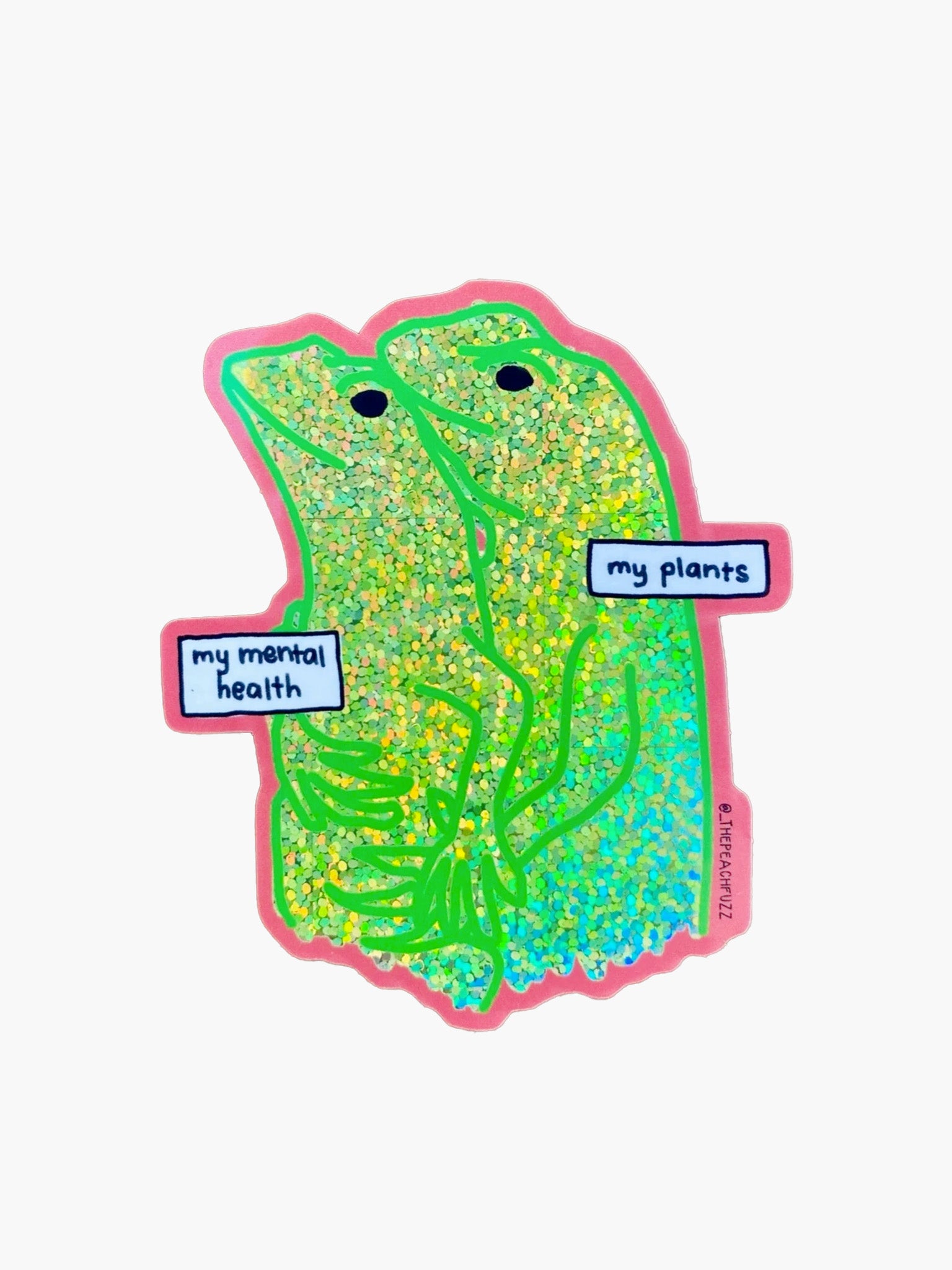 Emotional Support Lizards Glitter Sticker