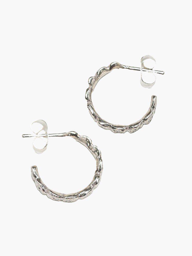 Pebble Hoops - Silver