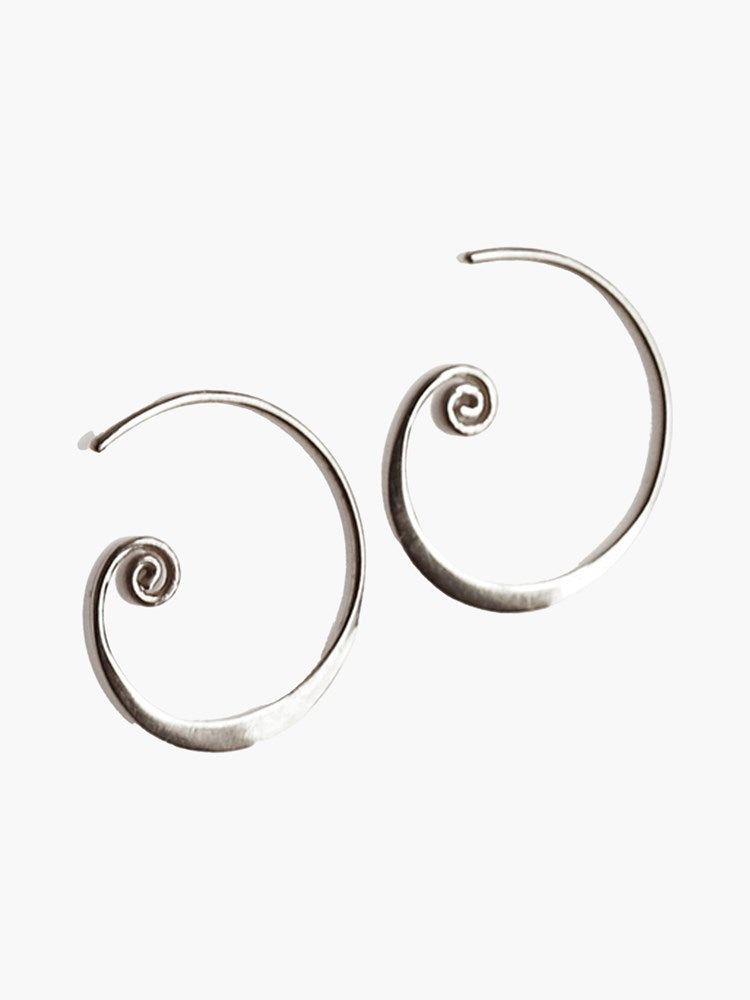 Sea Spiral Earrings - Silver