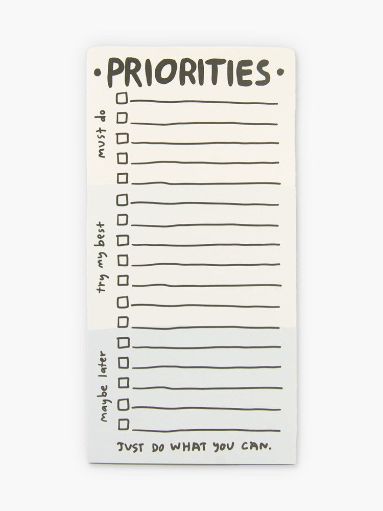 Hand Notes Layout Priorities Priorities Notepad – Hands