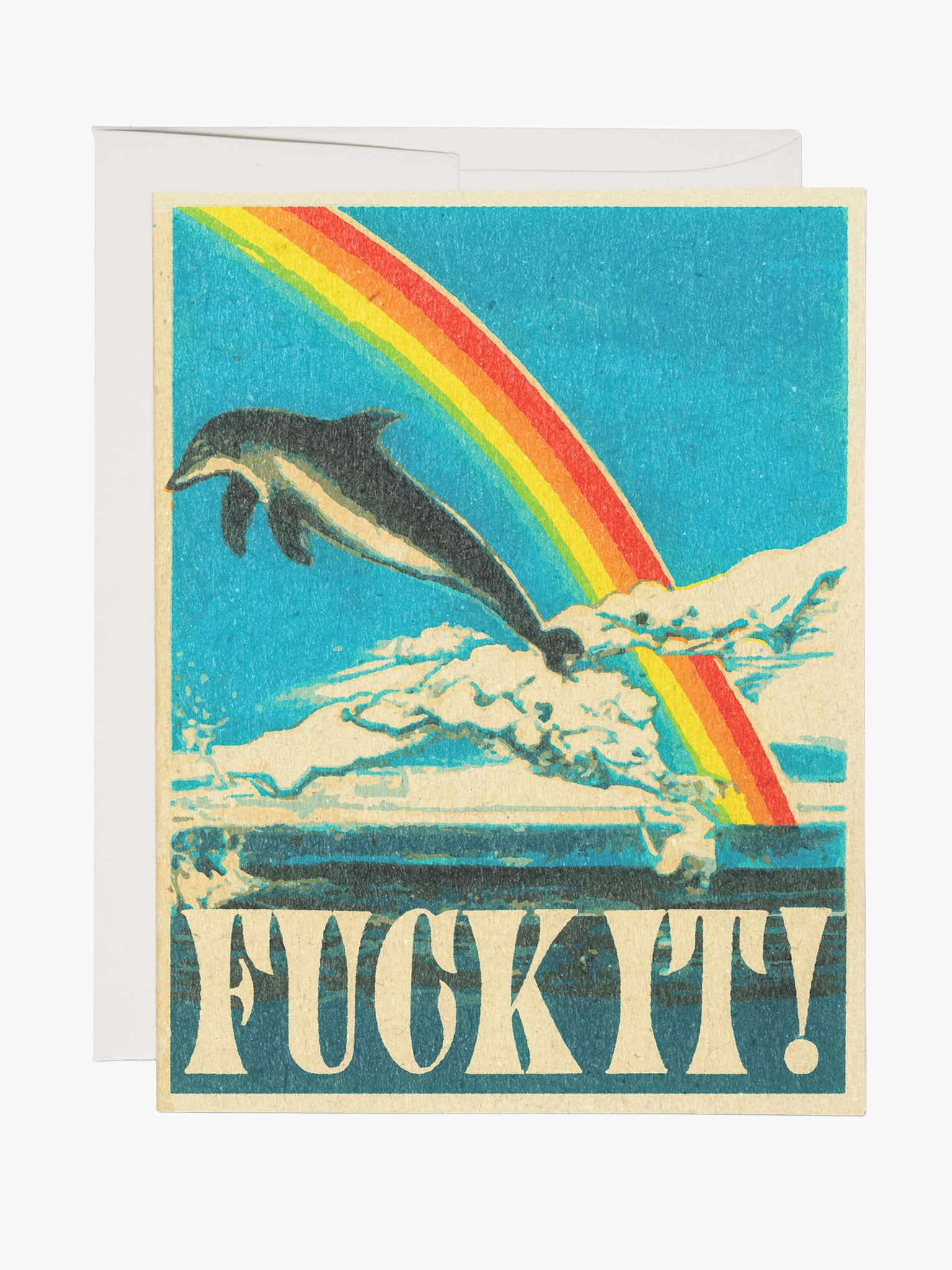 Dolphin Encouragement Card (Fuck It!)