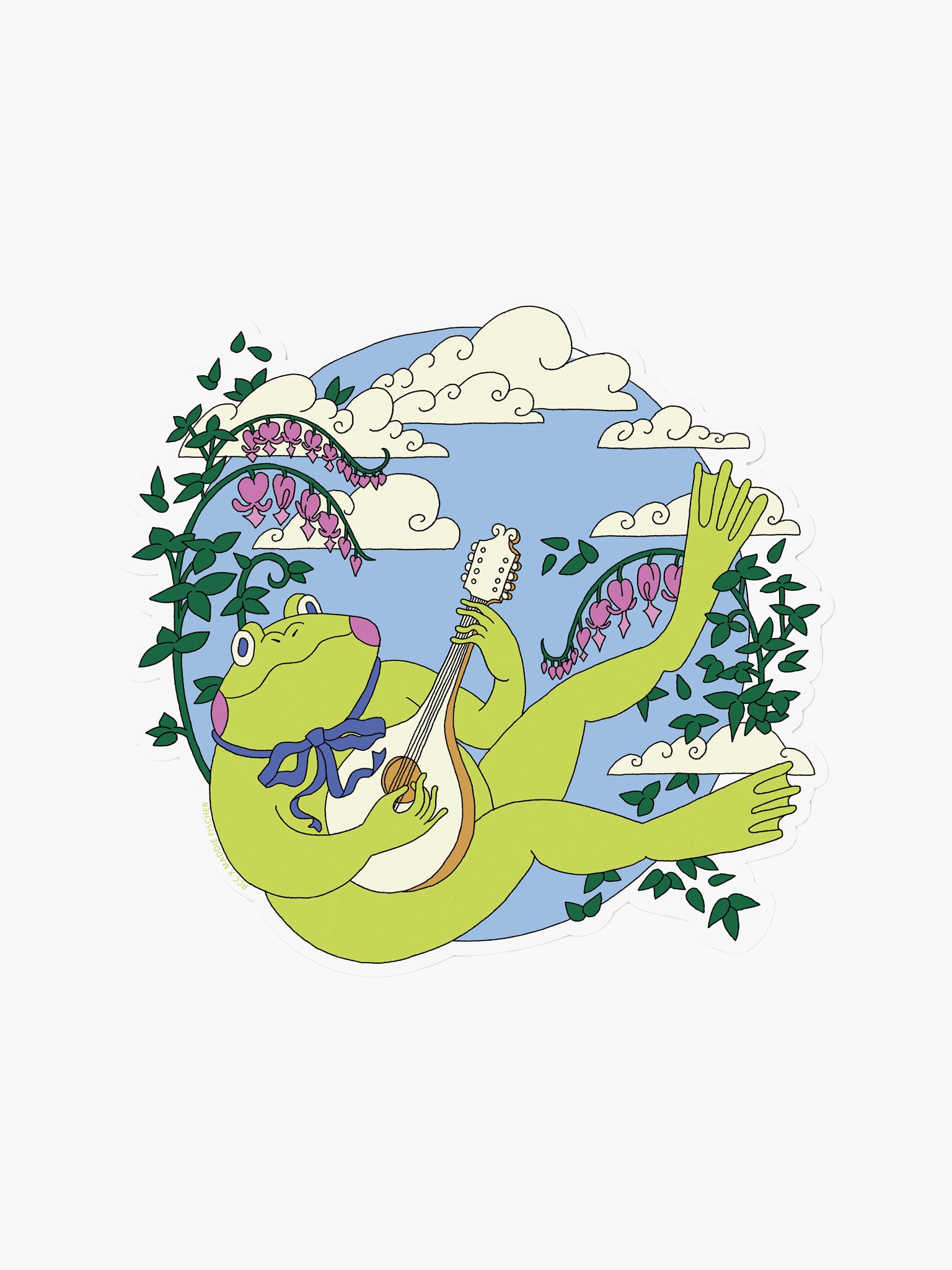 Strumming Frog Sticker – Hands