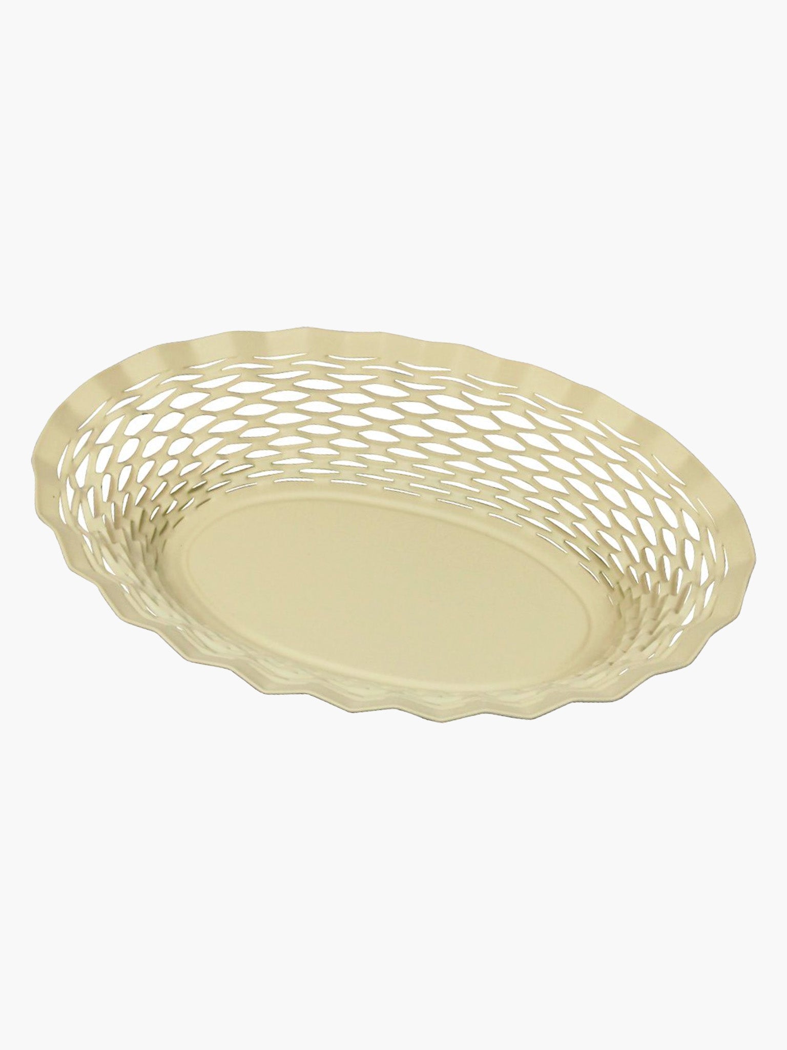 Stainless Steel Bread & Food Basket - Matte Off White
