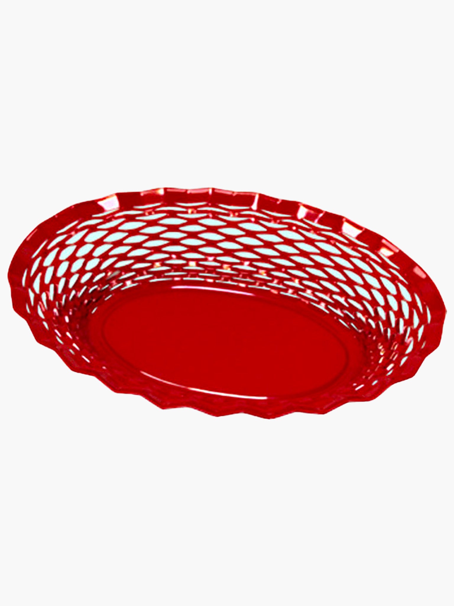 Stainless Steel Bread & Food Basket -  Shiny Red