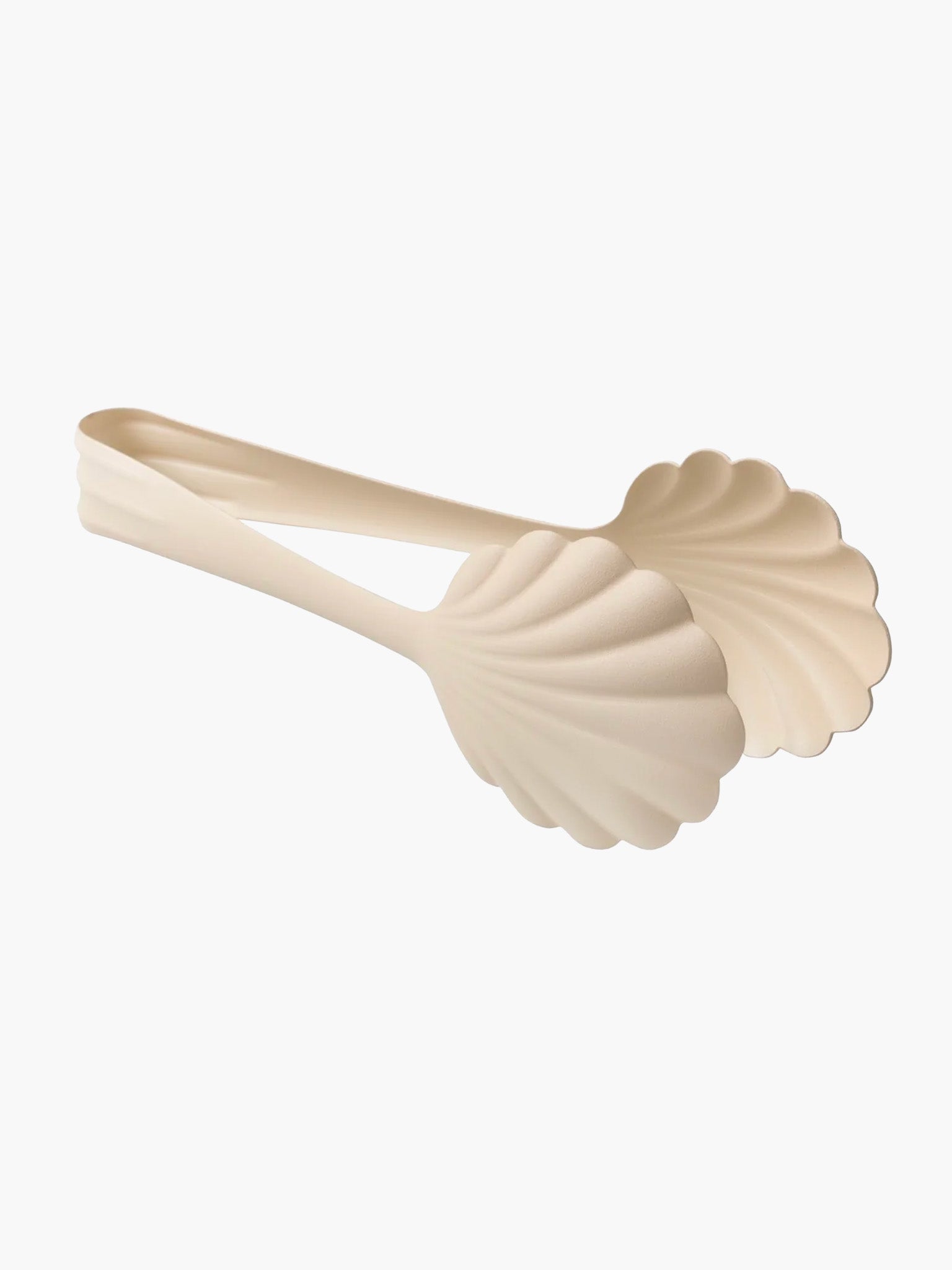 Scalloped Bakery Tongs -  Matte Off White