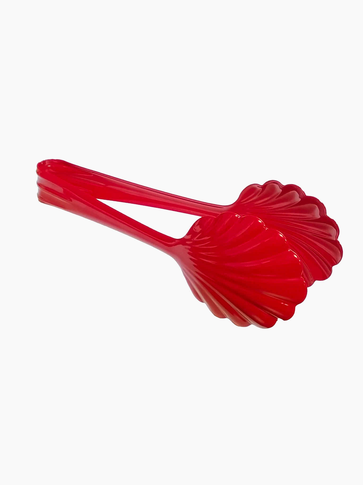 Scalloped Bakery Tongs -  Shiny Red