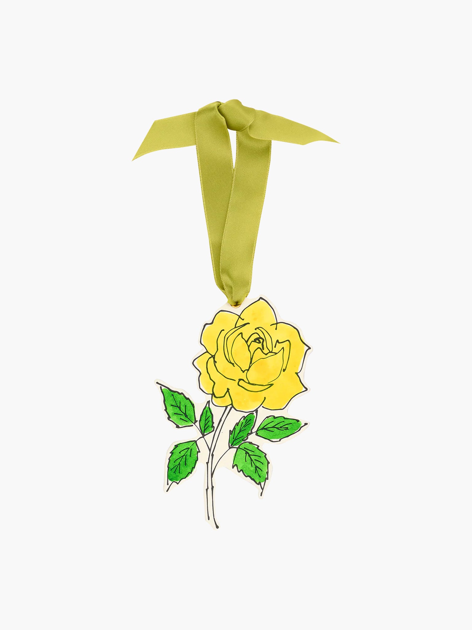 Ornamental Paper Gift Tag - Yellow Rose