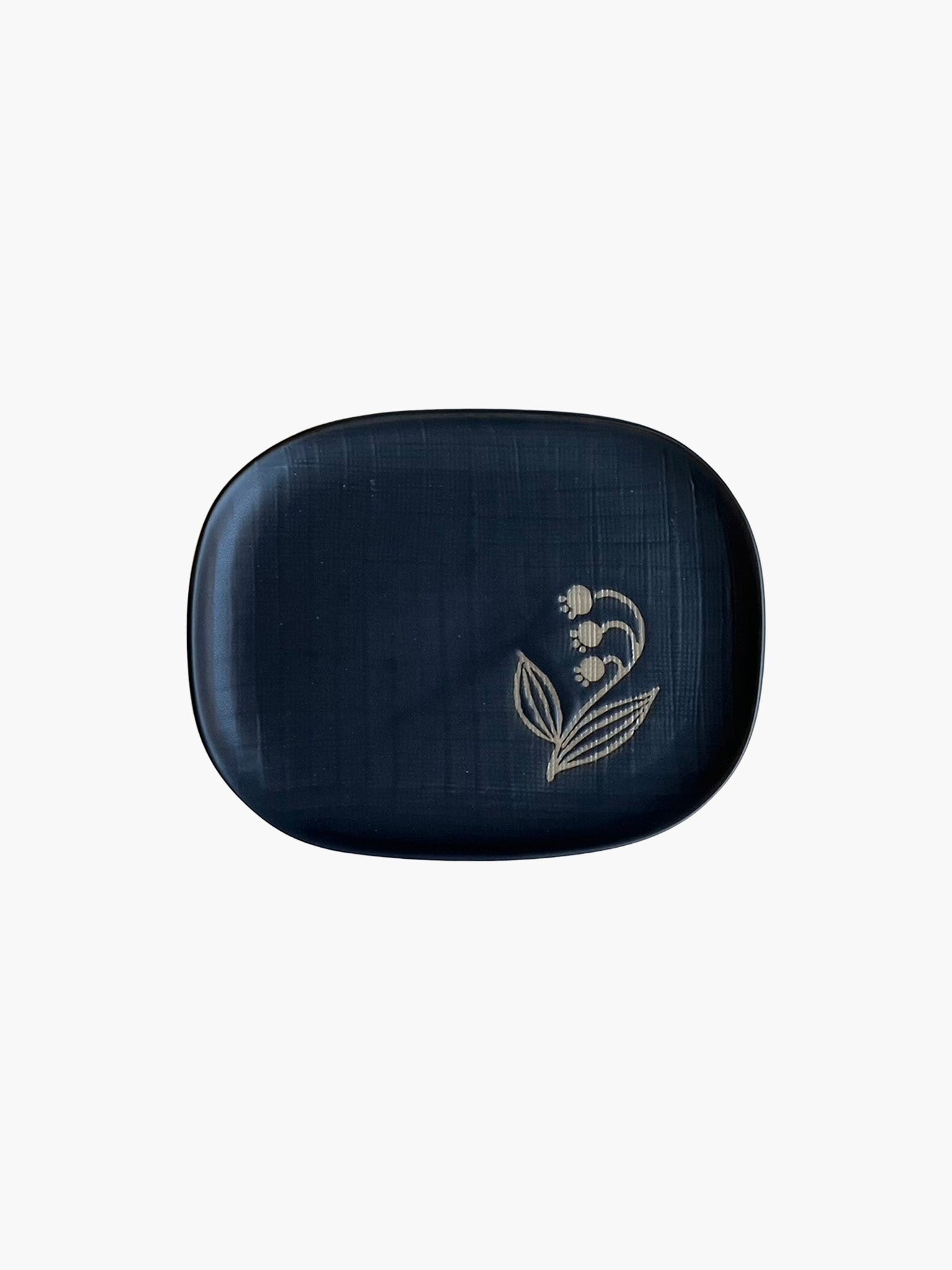 Toritoha Medium Flower Dish - Navy (16cm)