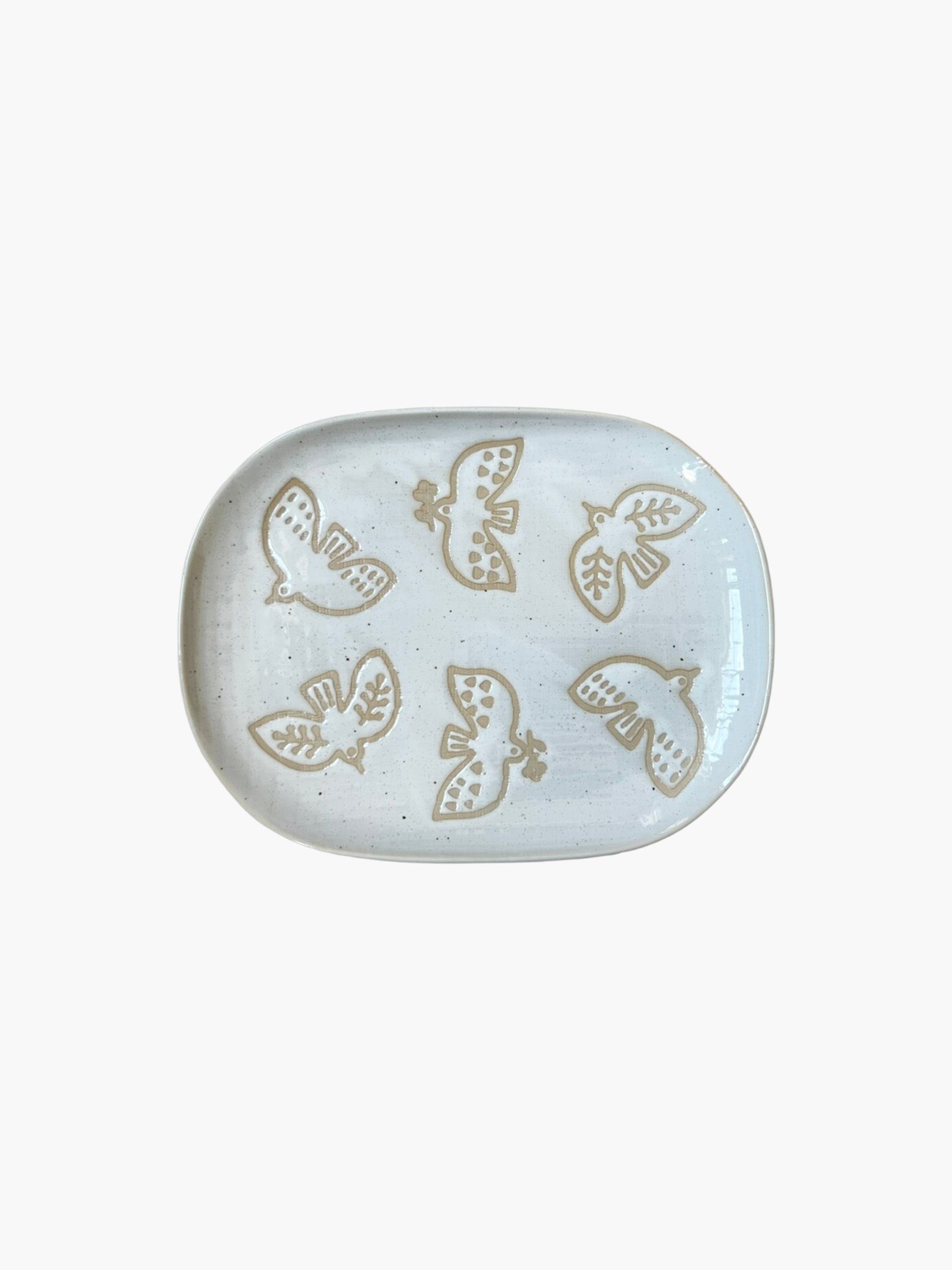 Toritoha Bird Platter - White (21cm)