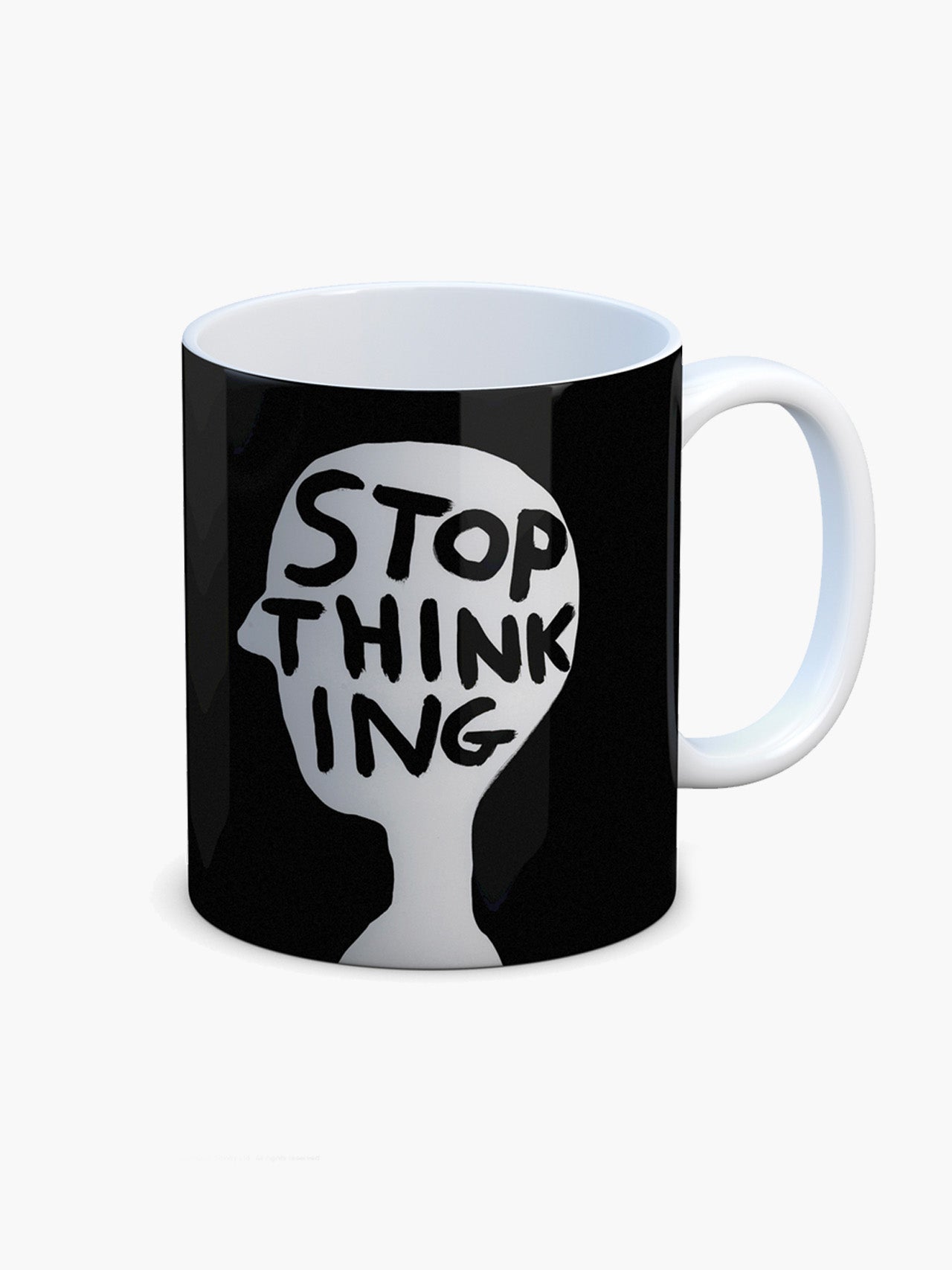 Stop Thinking Mug x David Shrigley