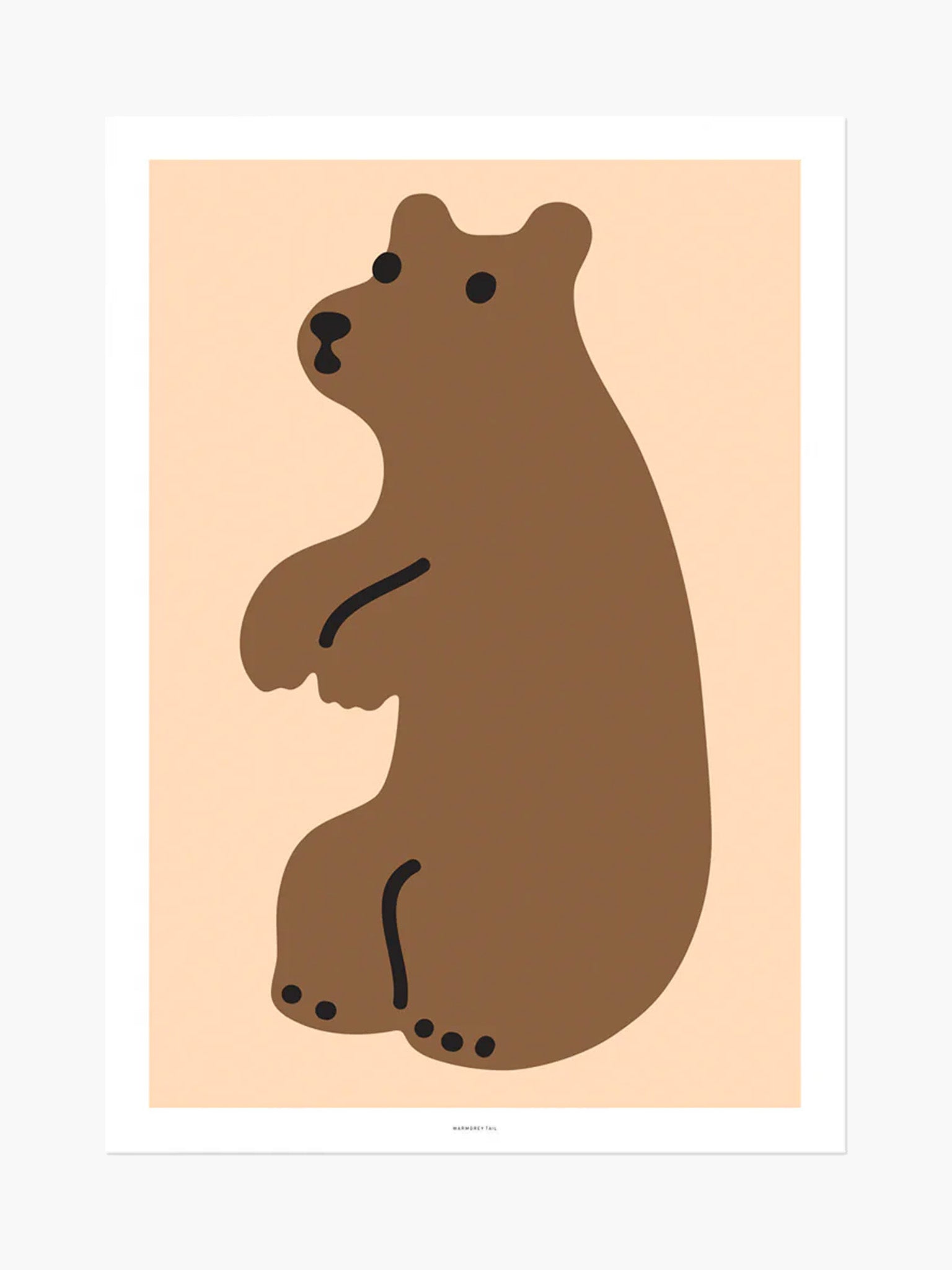 Huggy Bear Art Print - Brown (30x40cm)