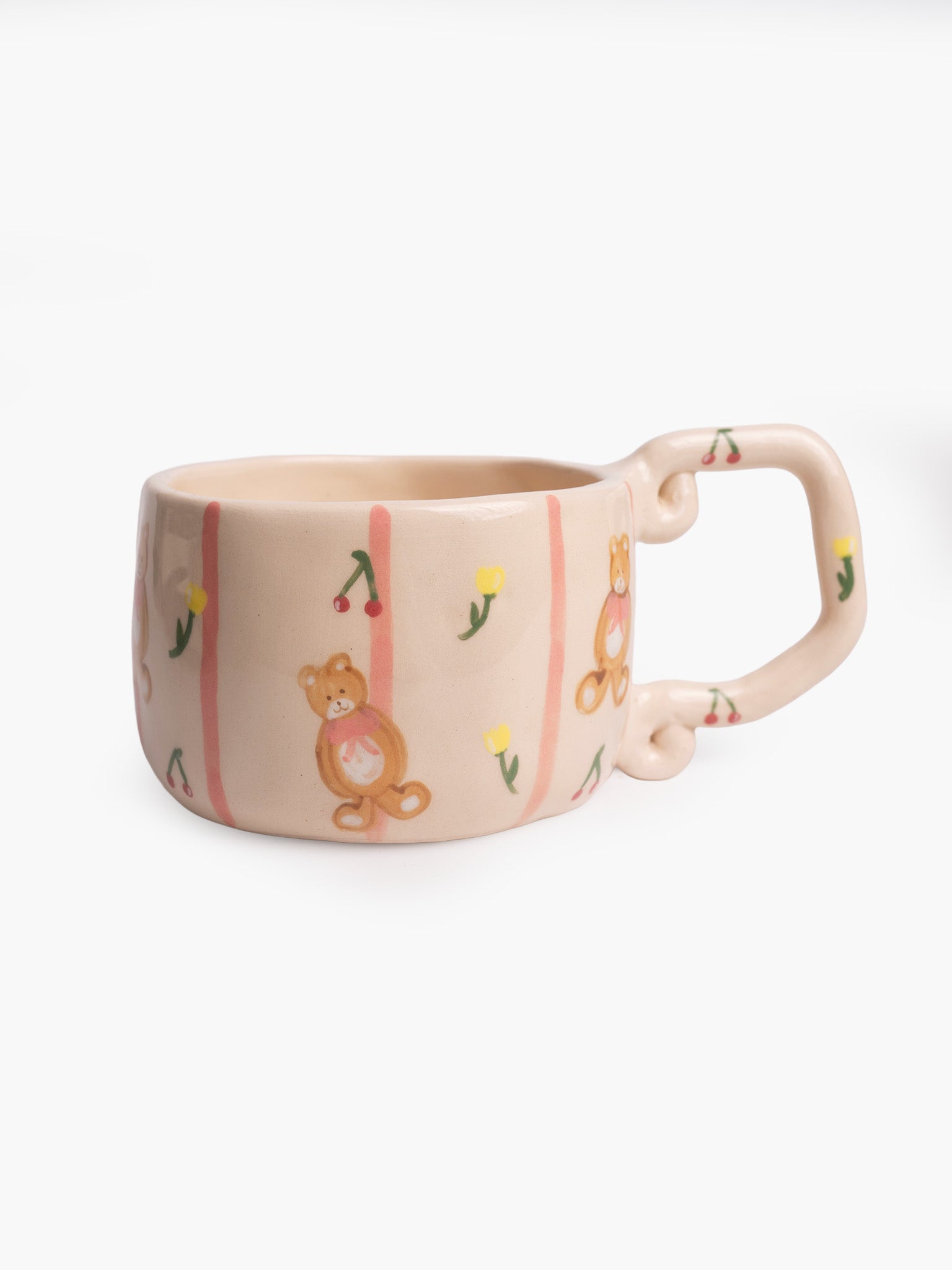 Teddy Bear Pink Stripe Mug