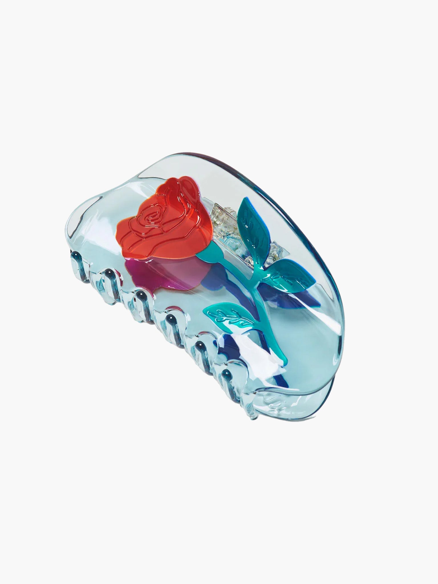 Red Rose Clear Hair Claw