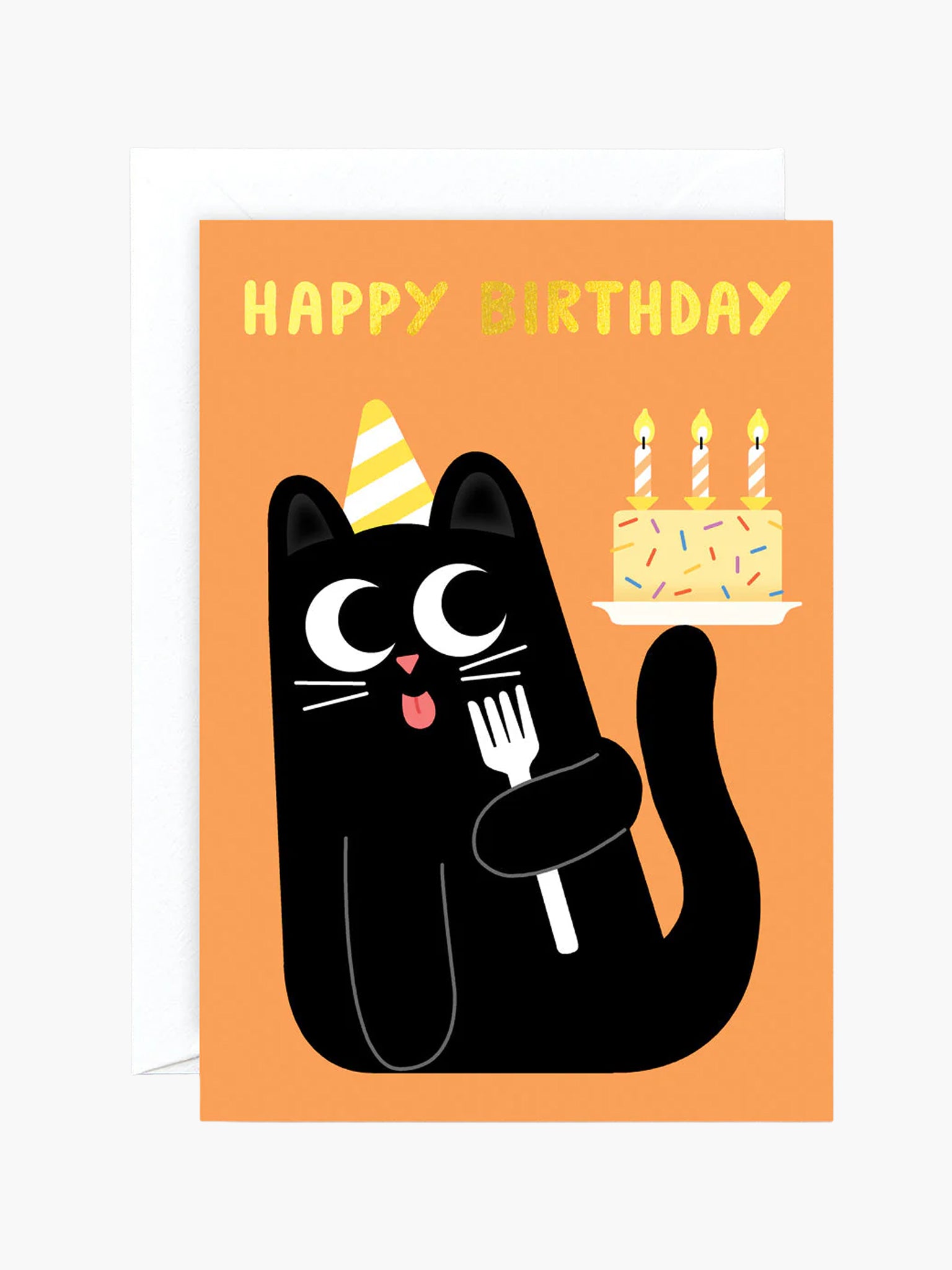 Happy Birthday Cat Cake Card x Elliot Kruszynski