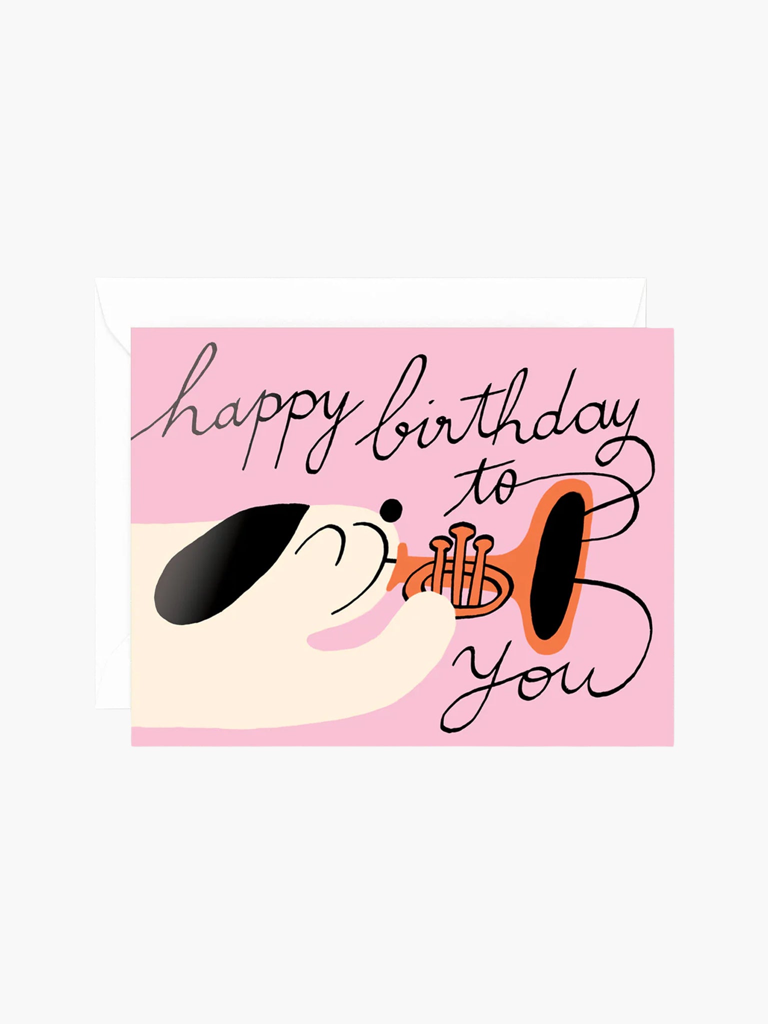Happy Birthday Dog & Trumpet Card x Odile Ferraille
