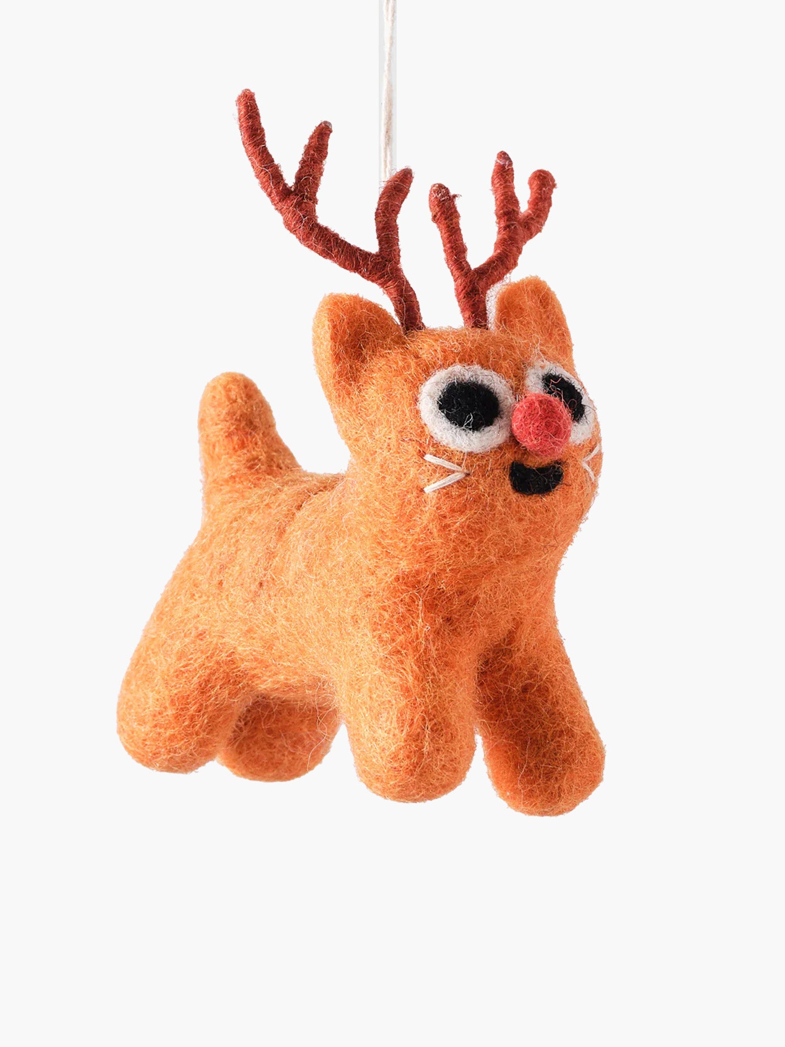 Handmade Felt Ornament - Rudy (Reindeer Cat)
